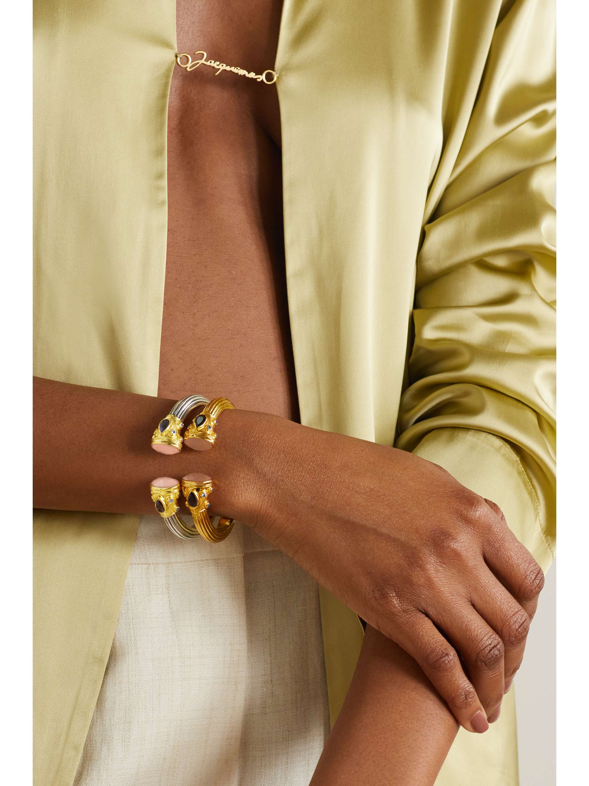 AMRAPALI LONDON Gold-plated multi-stone cuff