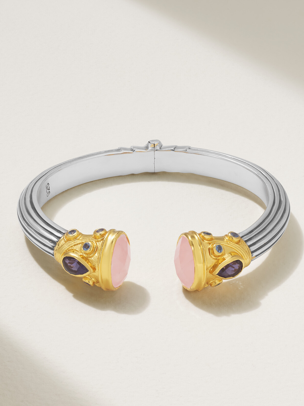 Amrapali London Gold-plated Sterling Silver Multi-stone Cuff In Metallic