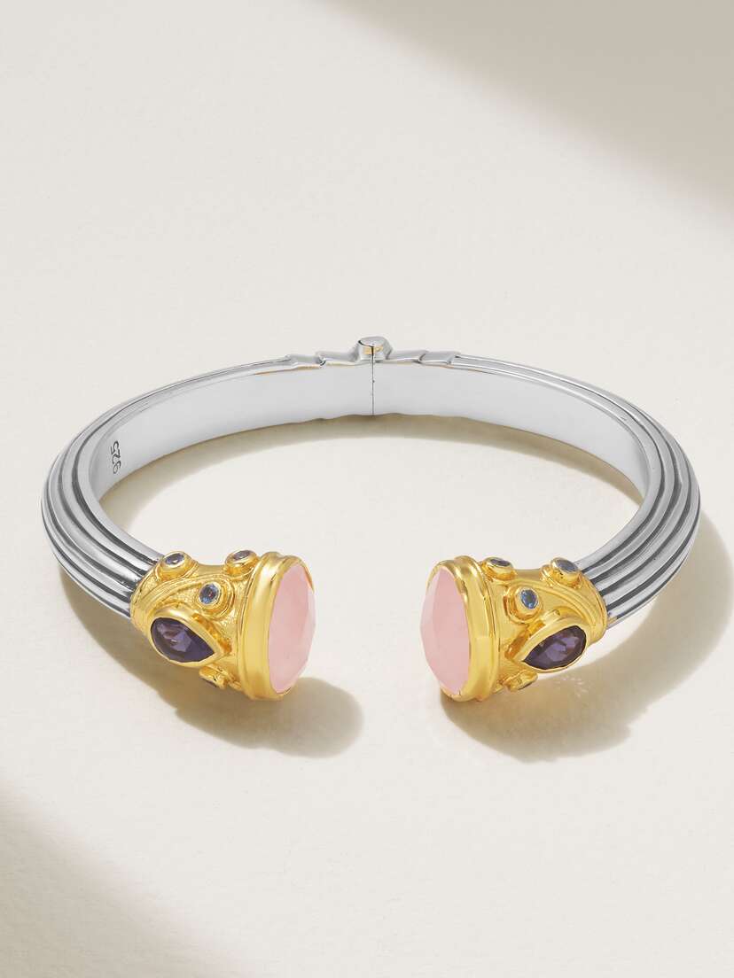 Amrapali London Gold-plated Sterling Silver Multi-stone Cuff