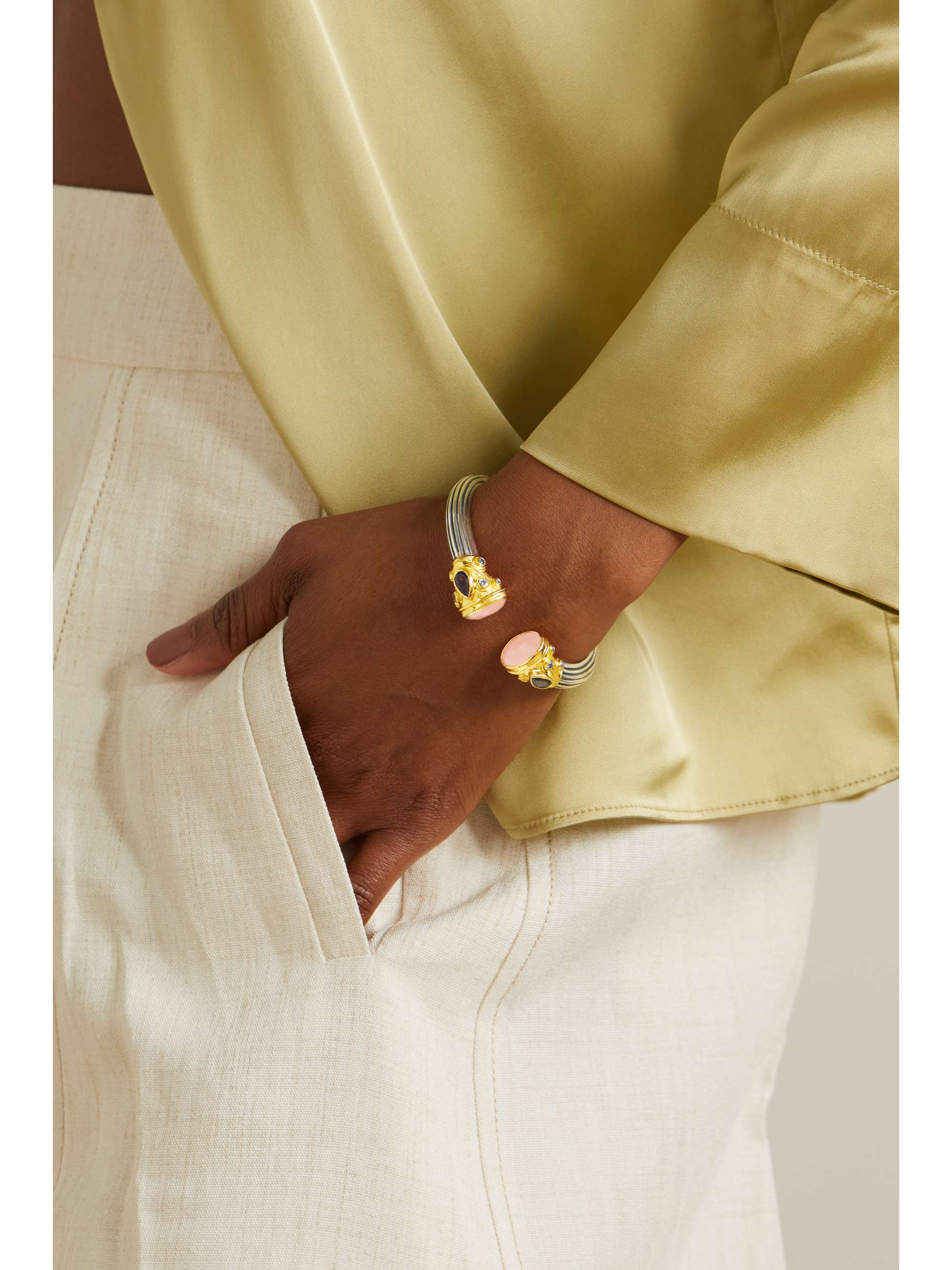 AMRAPALI LONDON Gold-plated multi-stone cuff