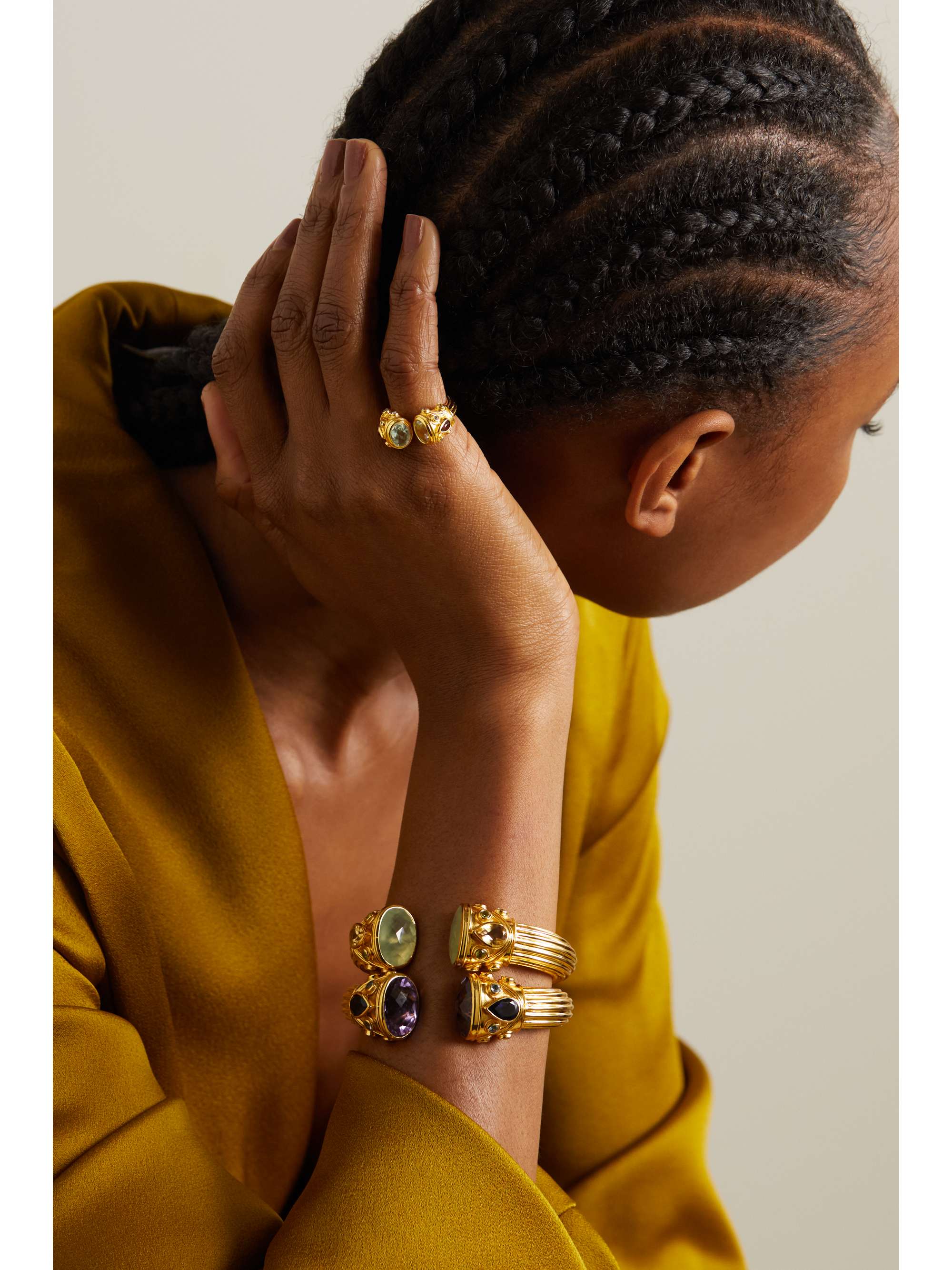AMRAPALI LONDON Gold-plated sterling silver multi-stone ring