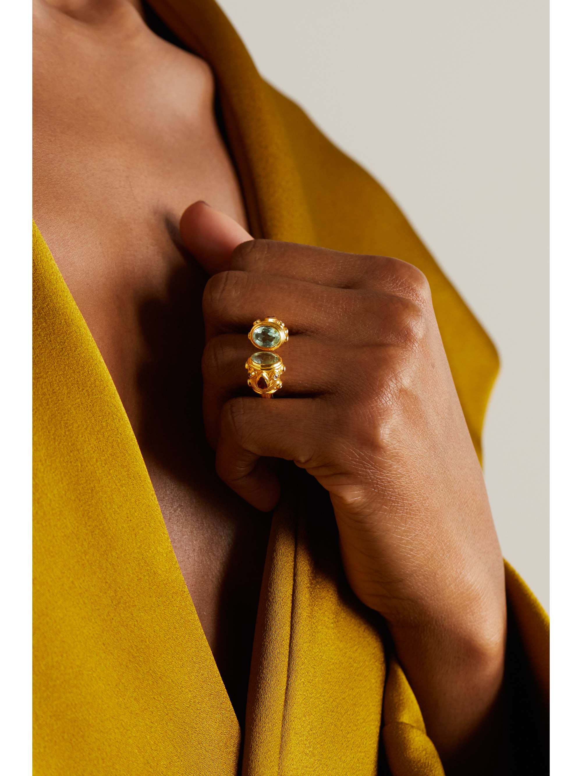 AMRAPALI LONDON Gold-plated sterling silver multi-stone ring