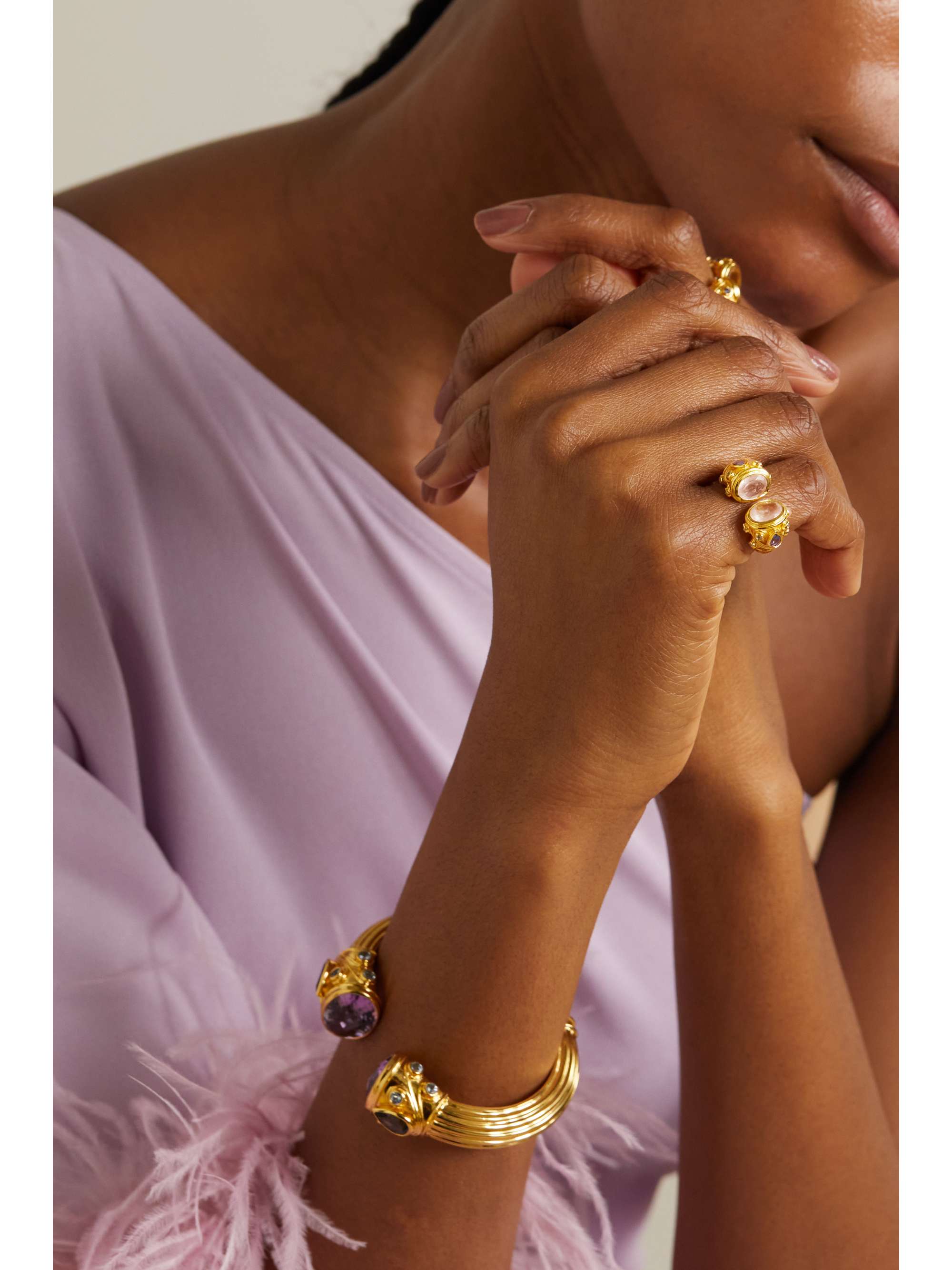 AMRAPALI LONDON Gold-plated sterling silver multi-stone ring