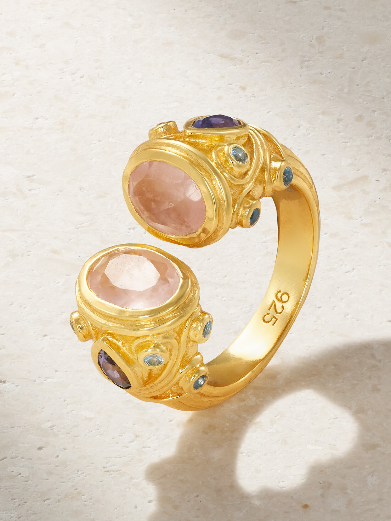 Amrapali London Gold-plated Sterling Silver Multi-stone Ring