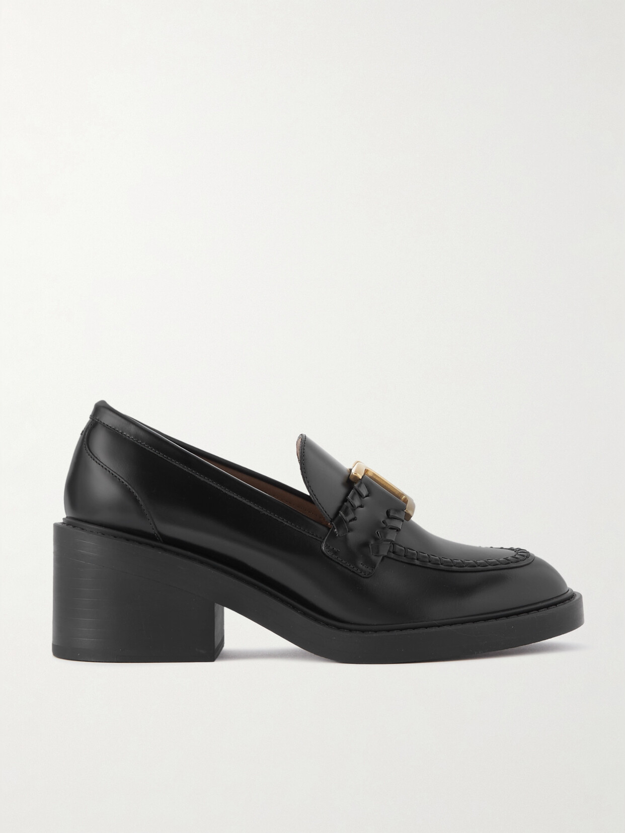 Chloé Marcie Embellished Leather Loafers - Black