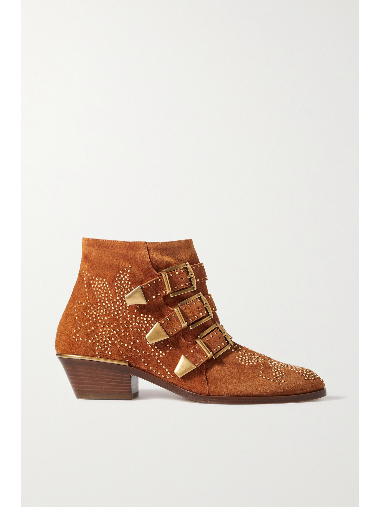 CHLOÉ SUSANNA SUEDE STUDDED ANKLE BOOTS