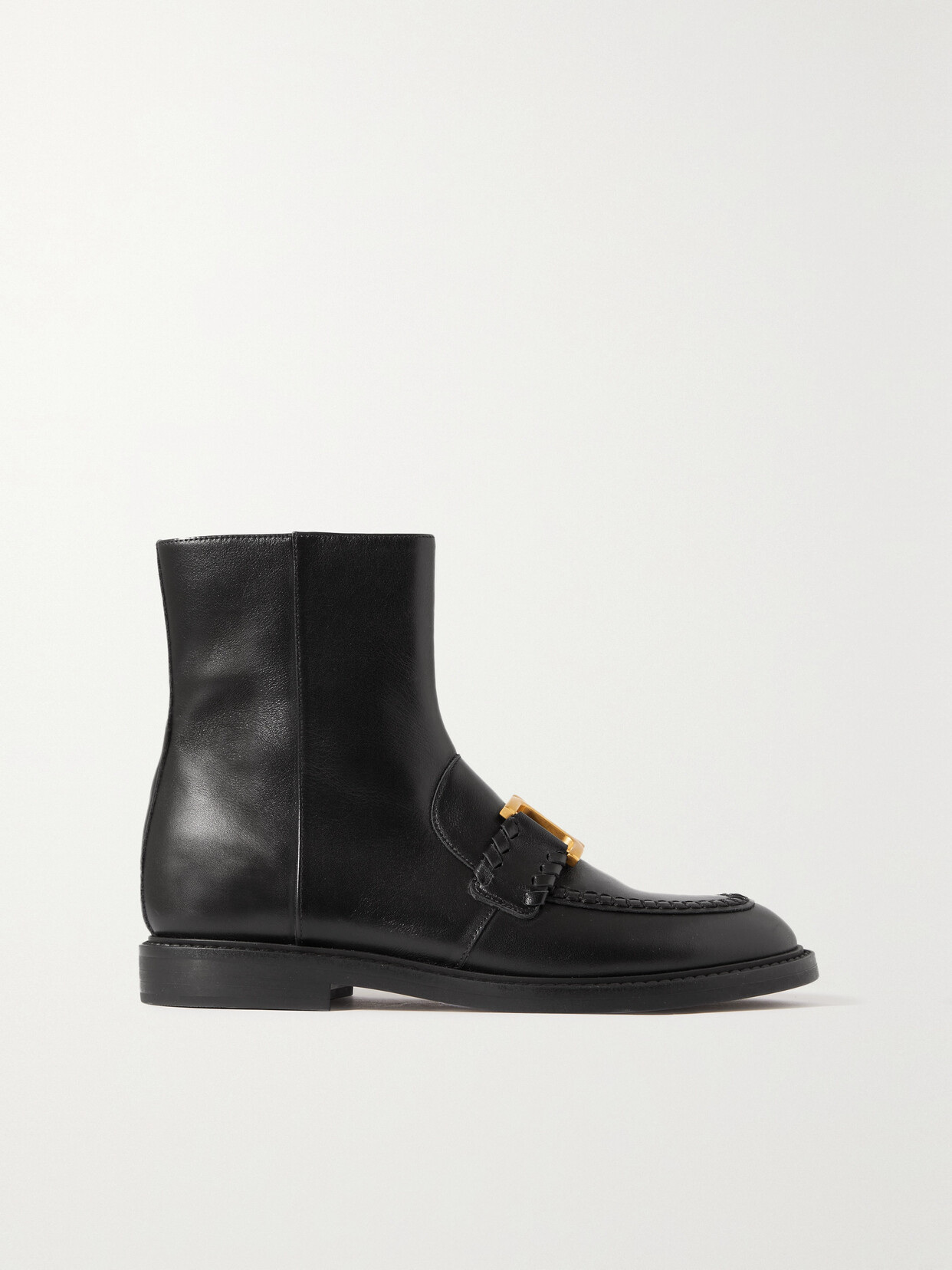 Chloé Marcie Embellished Leather Ankle Boots - Black