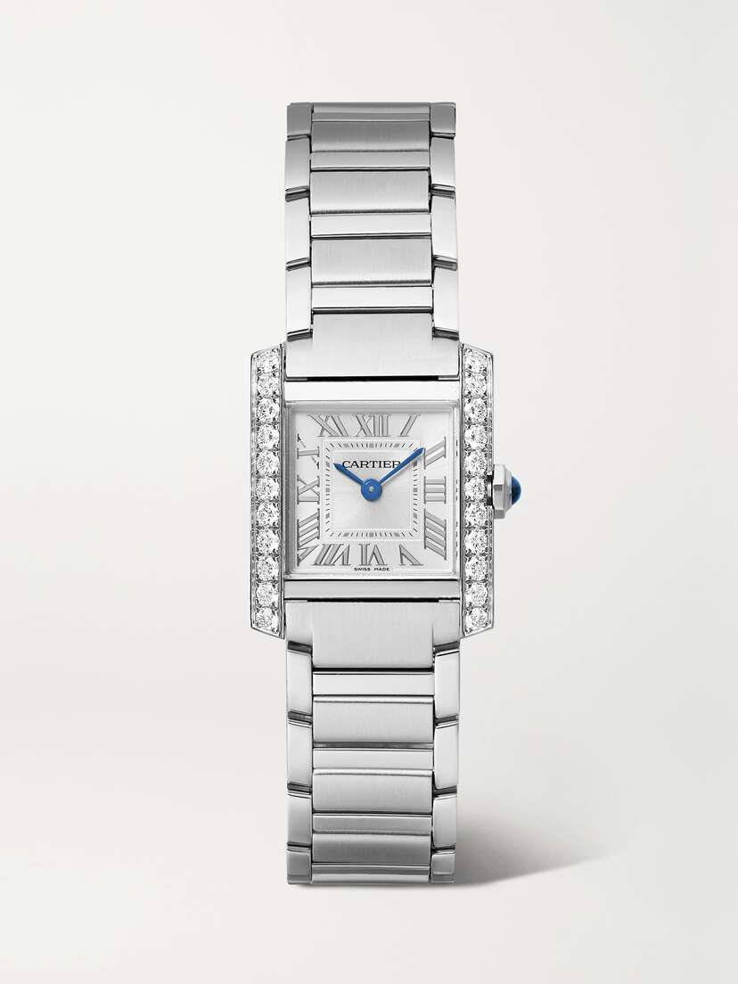 Cartier Tank Française 25mm Small Stainless Steel Diamond Watch