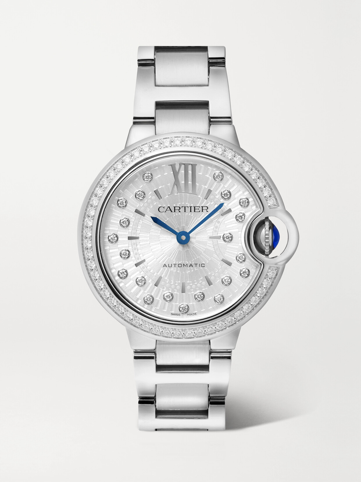 Cartier - Ballon Bleu De Cartier Automatic 33mm Stainless Steel And Diamond Watch - White