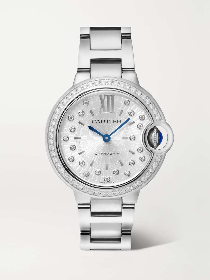 Cartier Ballon Bleu De  Automatic 33mm Stainless Steel And Diamond Watch
