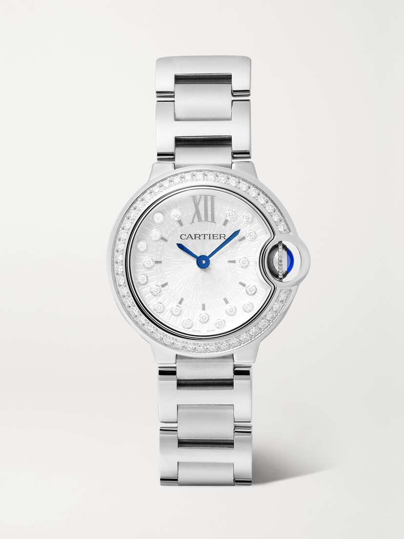 Cartier Ballon Bleu De  28mm Stainless Steel And Diamond Watch
