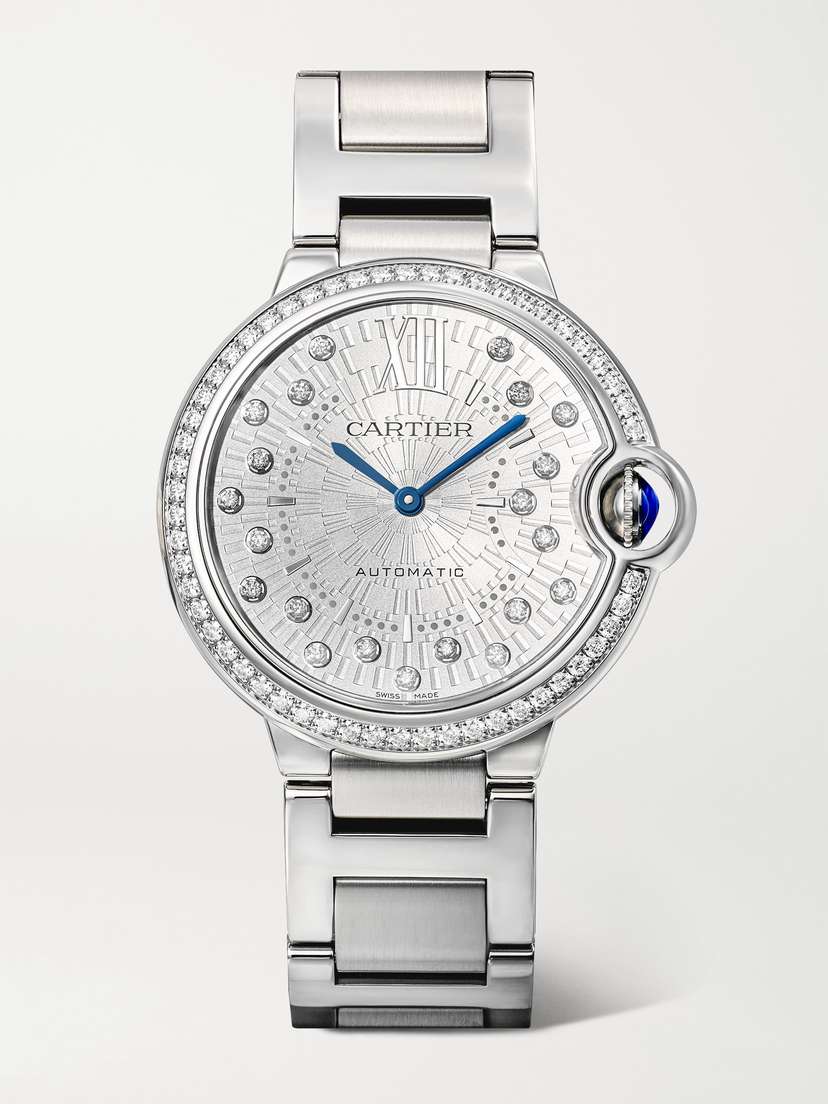 Cartier Ballon Bleu De  Automatic 36mm Stainless Steel And Diamond Watch