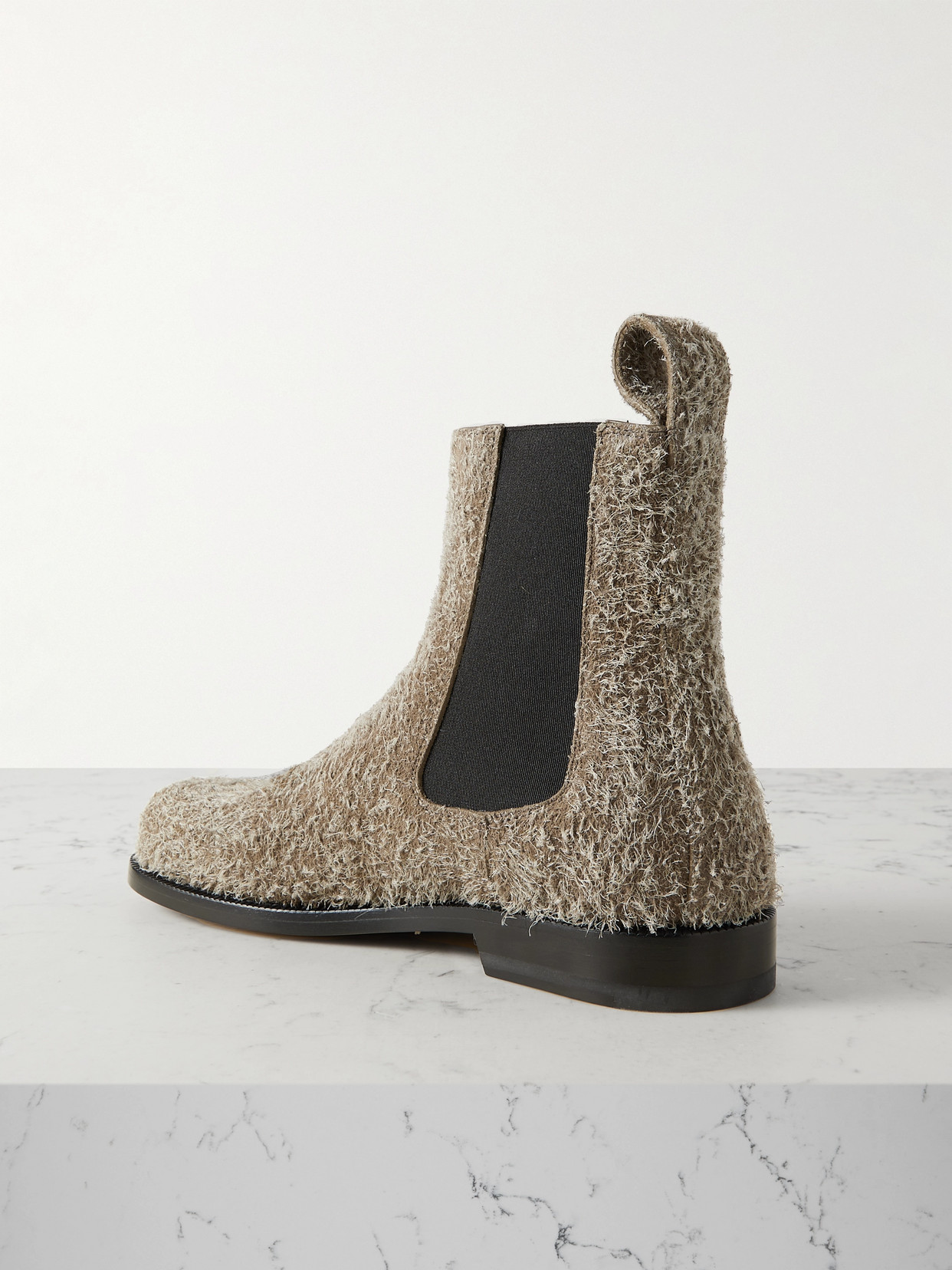 Shop Loewe Brushed Suede Chelsea Boots In Green