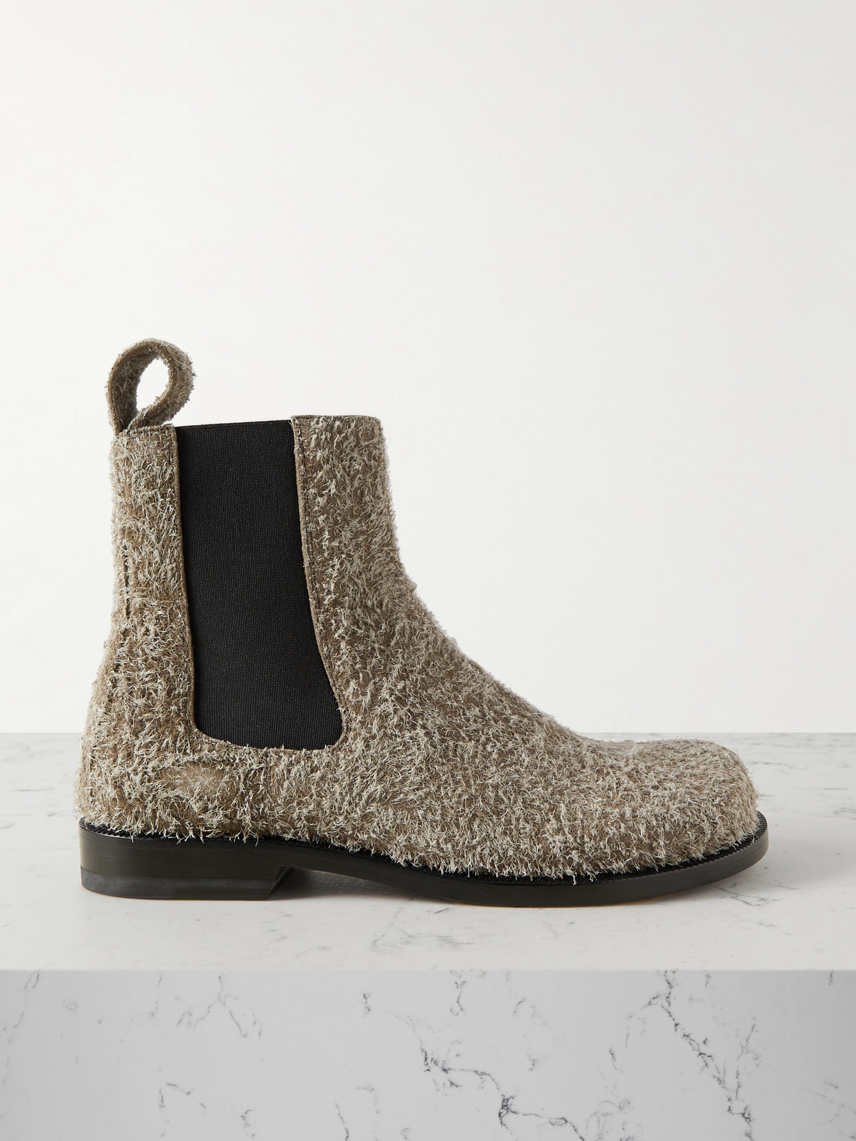 Shop Loewe Brushed Suede Chelsea Boots In Green