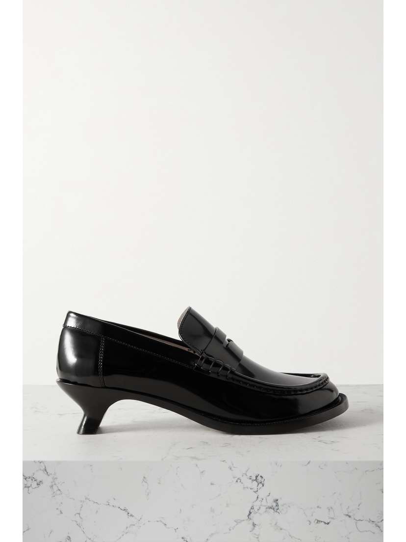 Loewe Terra Glossed-leather Loafers