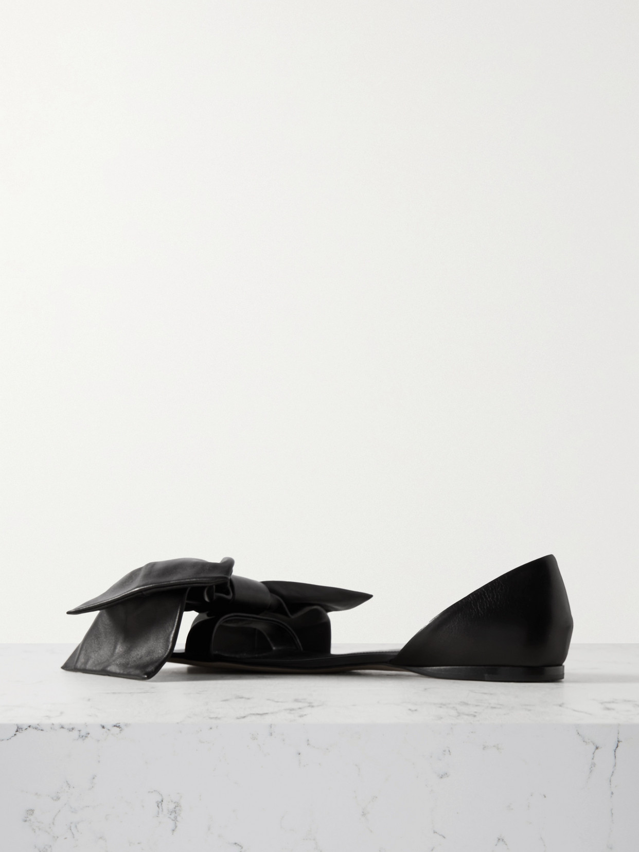 Shop Loewe Toy Bow-detailed Leather Slides In Black