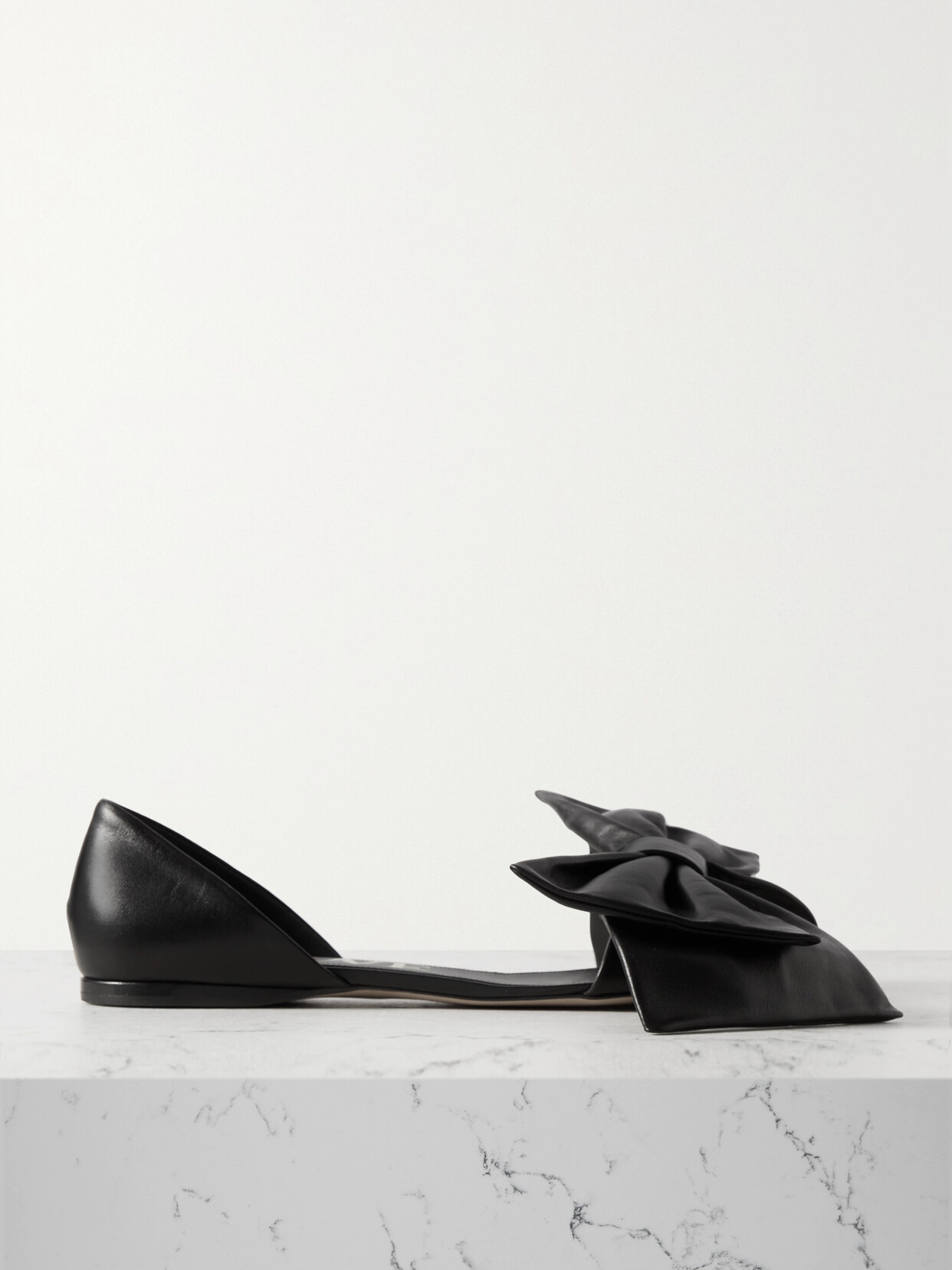 Loewe Toy Bow-detailed Leather Slides In Black