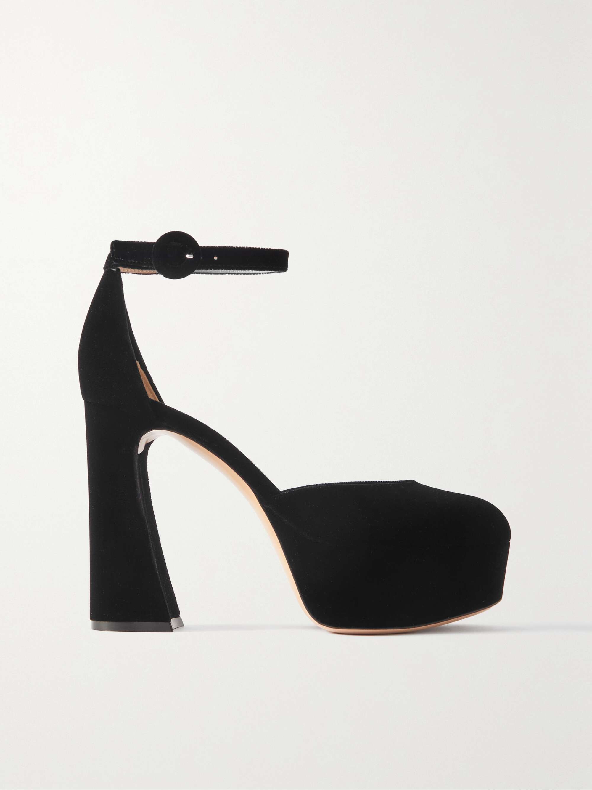 GIANVITO ROSSI Holly D'Orsay 120 velvet platform pumps | NET-A-PORTER