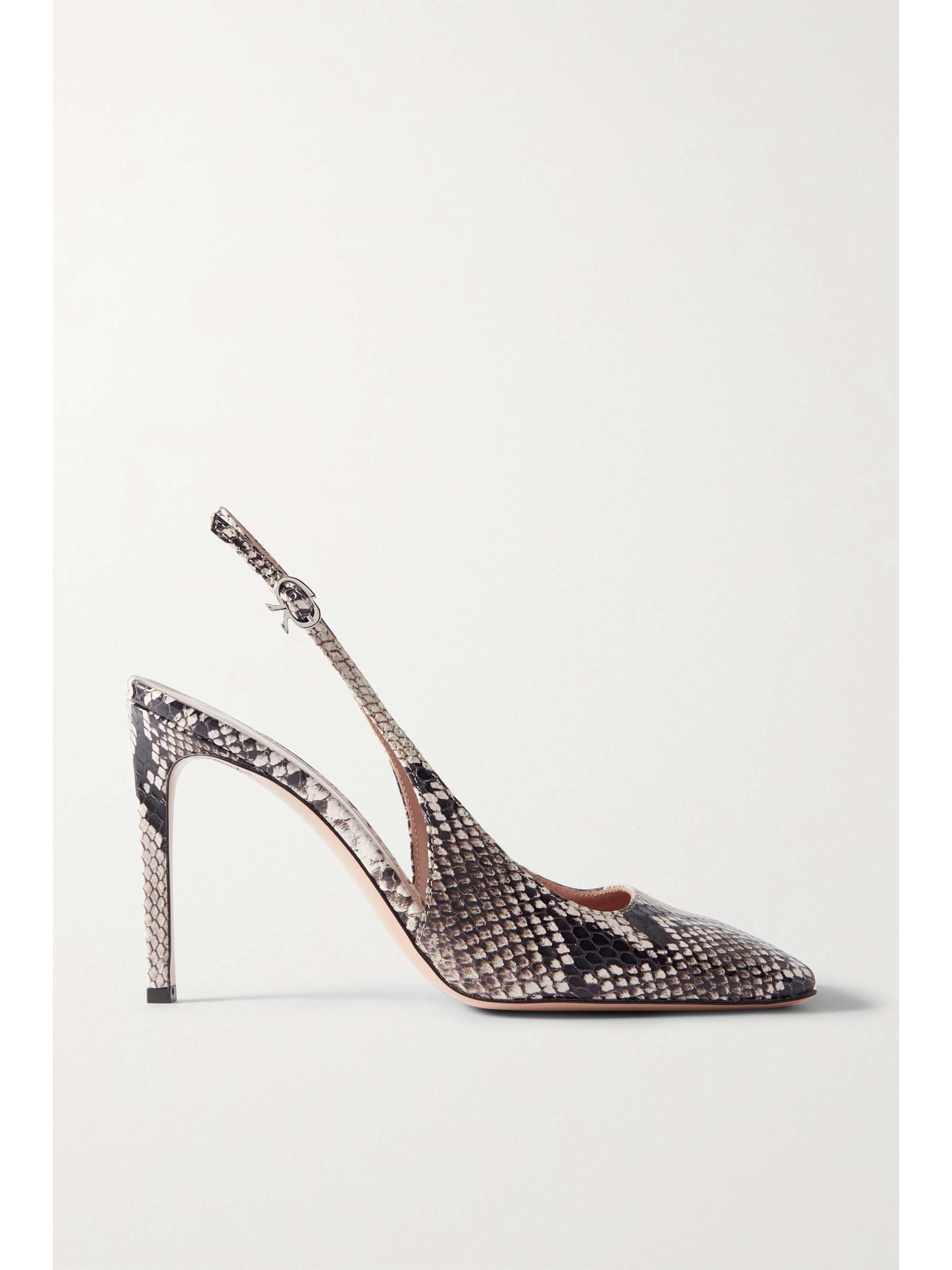 GIANVITO ROSSI Borneo 100 snake-effect leather slingback pumps | NET-A ...