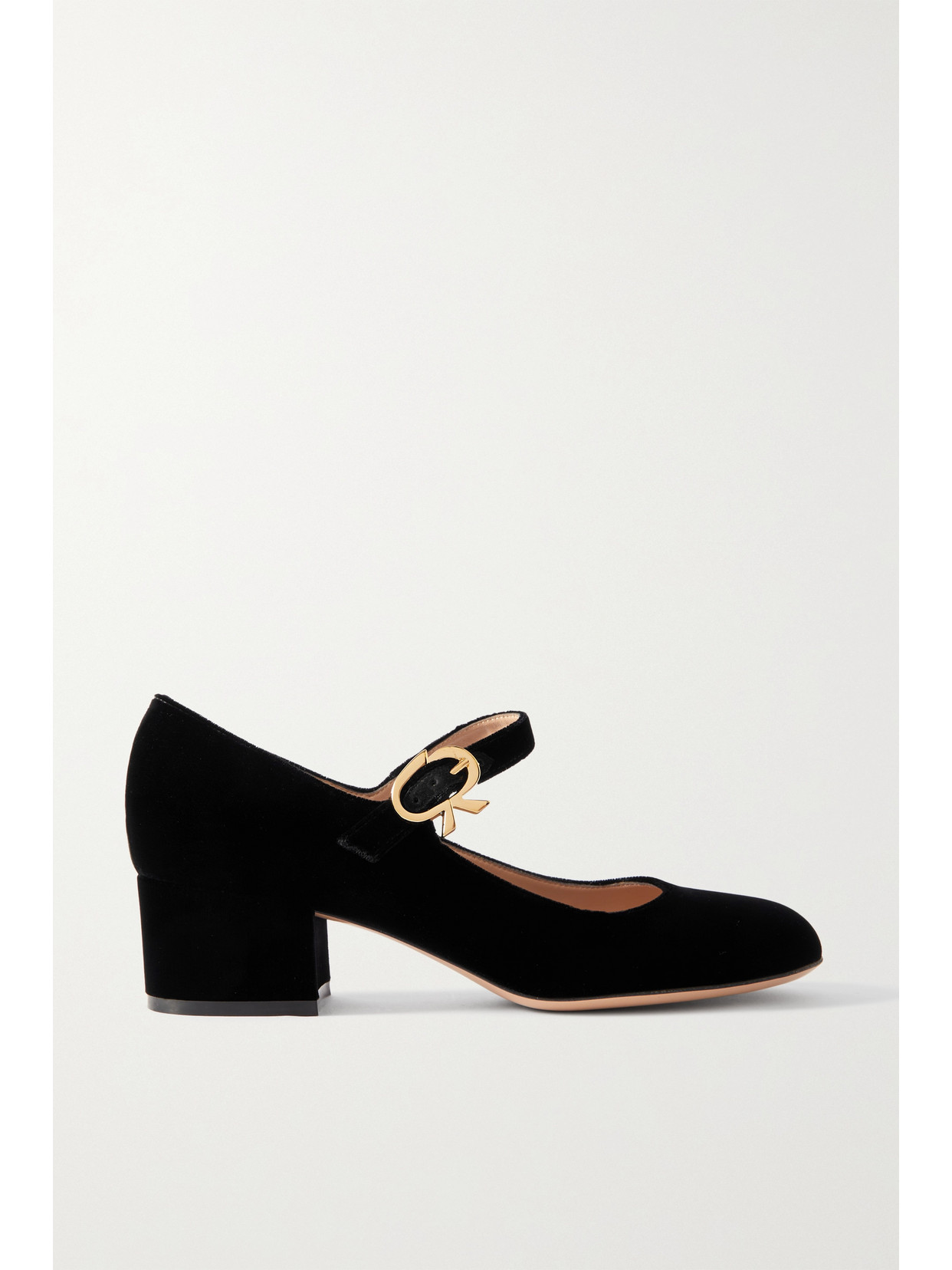 Gianvito Rossi - Mary Ribbon 45 Velvet Pumps - Black