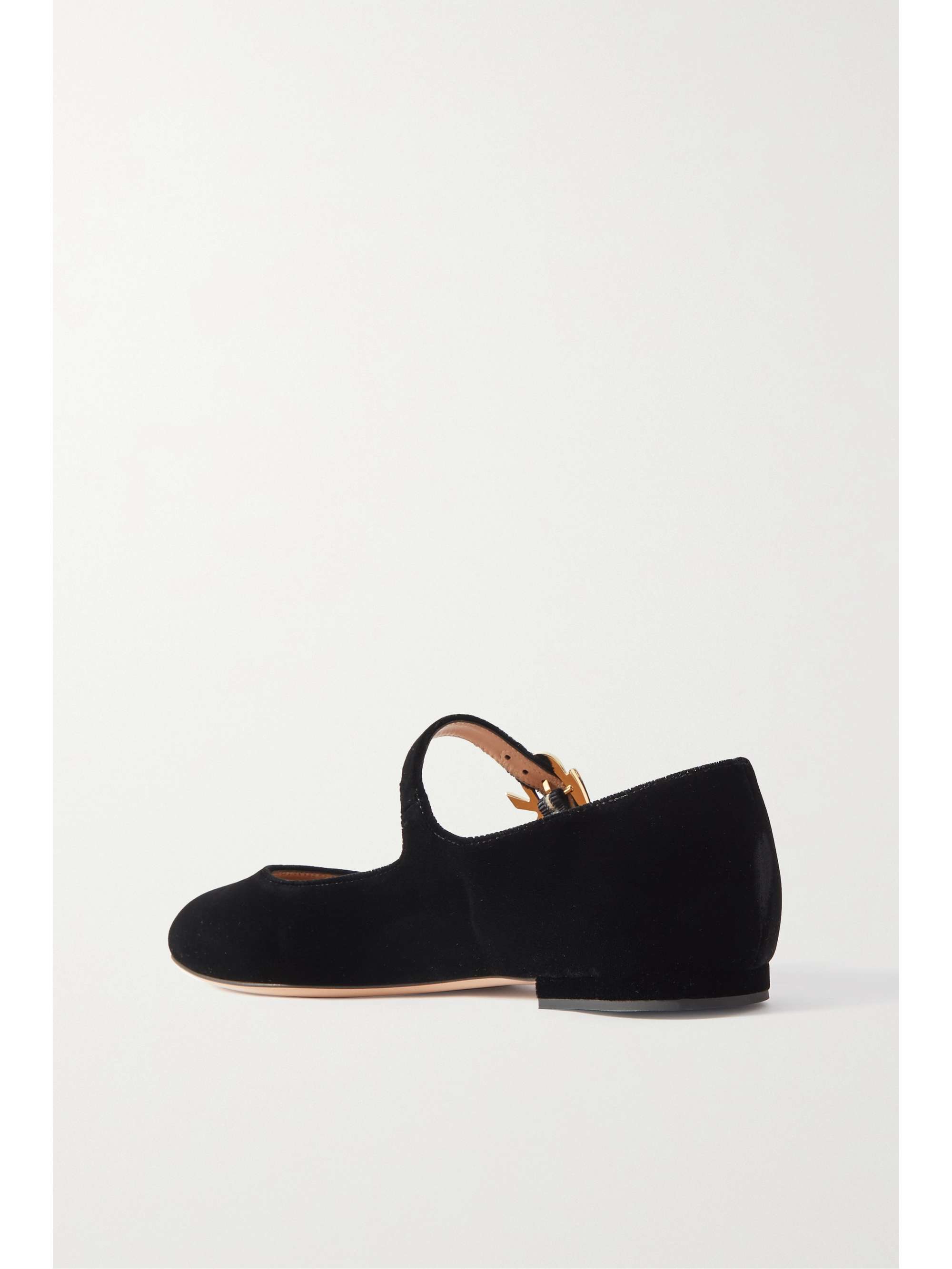 GIANVITO ROSSI Velvet Mary Jane flats | NET-A-PORTER