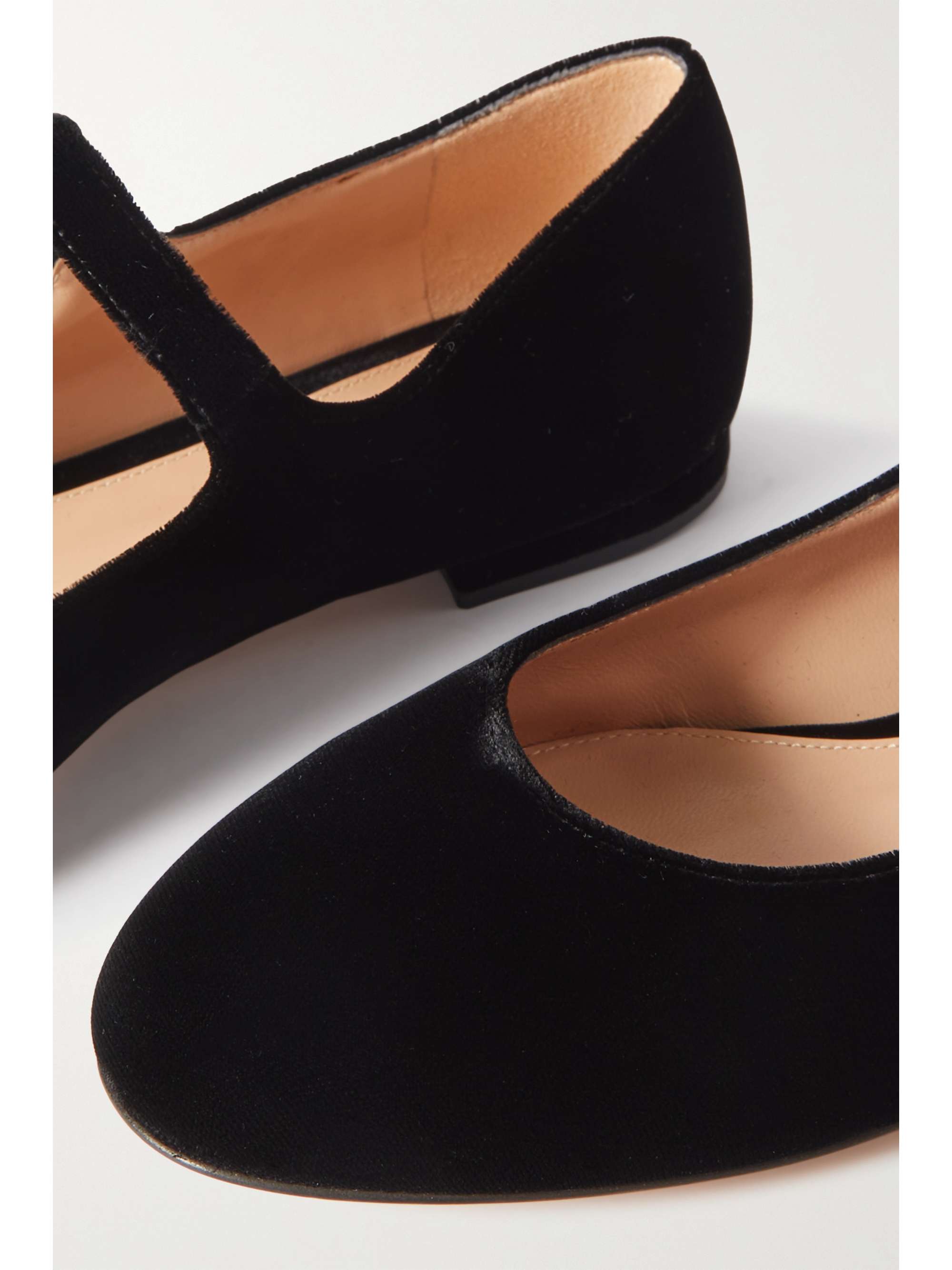 GIANVITO ROSSI Velvet Mary Jane flats | NET-A-PORTER