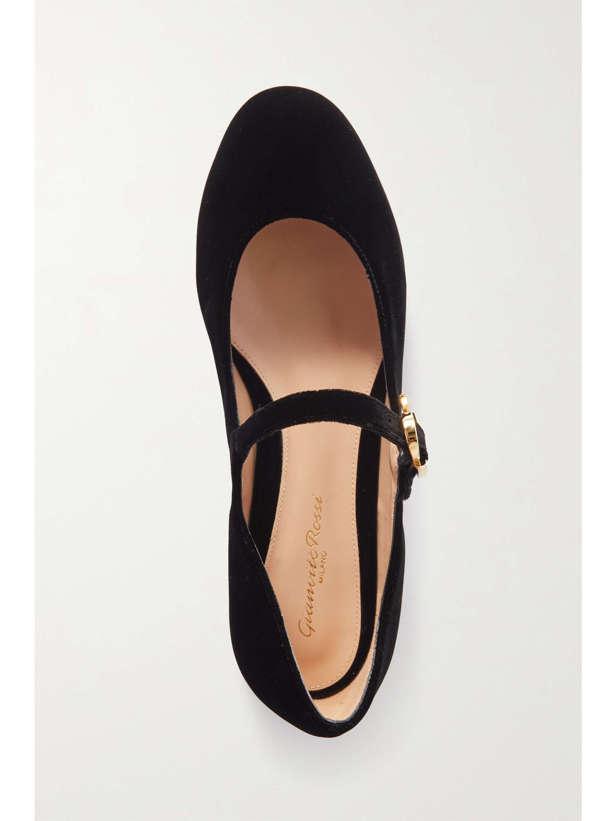 GIANVITO ROSSI Velvet Mary Jane flats | NET-A-PORTER