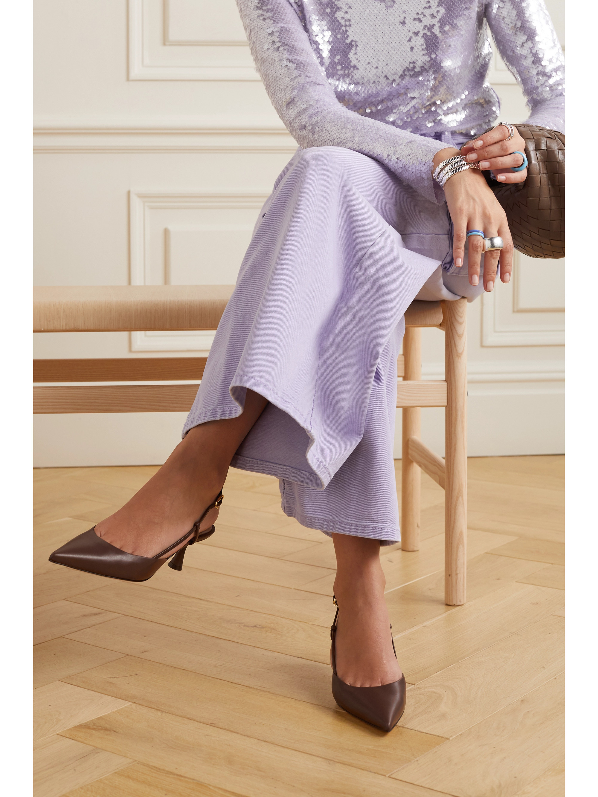 GIANVITO ROSSI Ascent 55 leather slingback pumps thumbnail