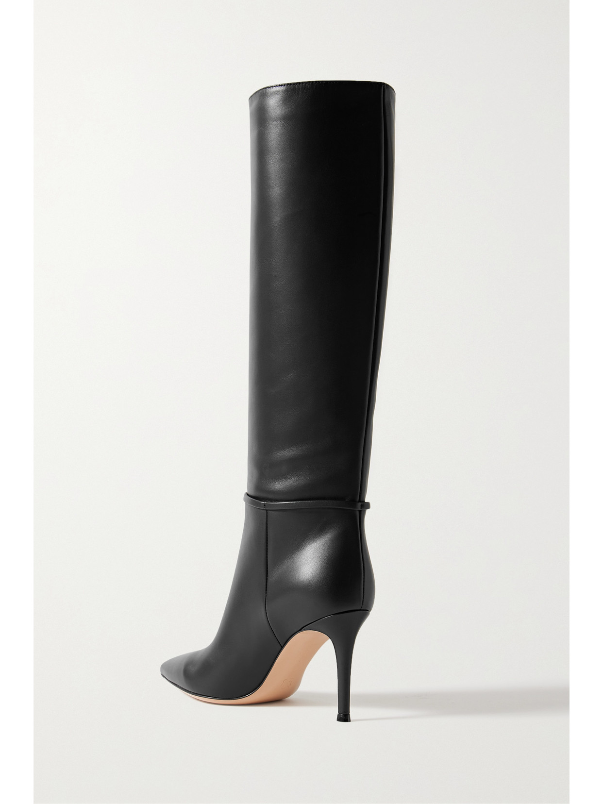 Gianvito Rossi Glove 85 Embellished Leather Knee Boots In Black