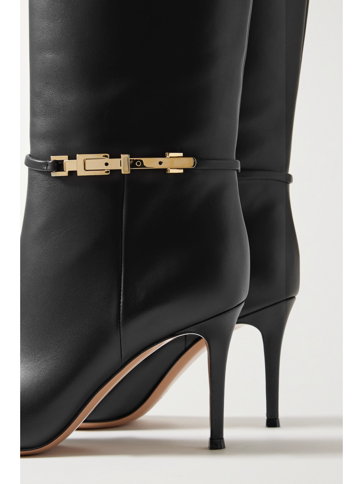 Gianvito Rossi Glove 85 Embellished Leather Knee Boots In Black