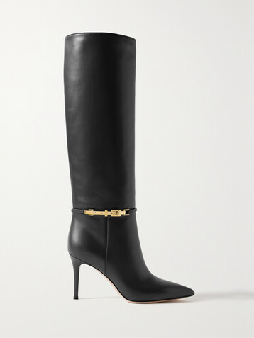 GIANVITO ROSSI Glove 85 embellished leather knee boots
