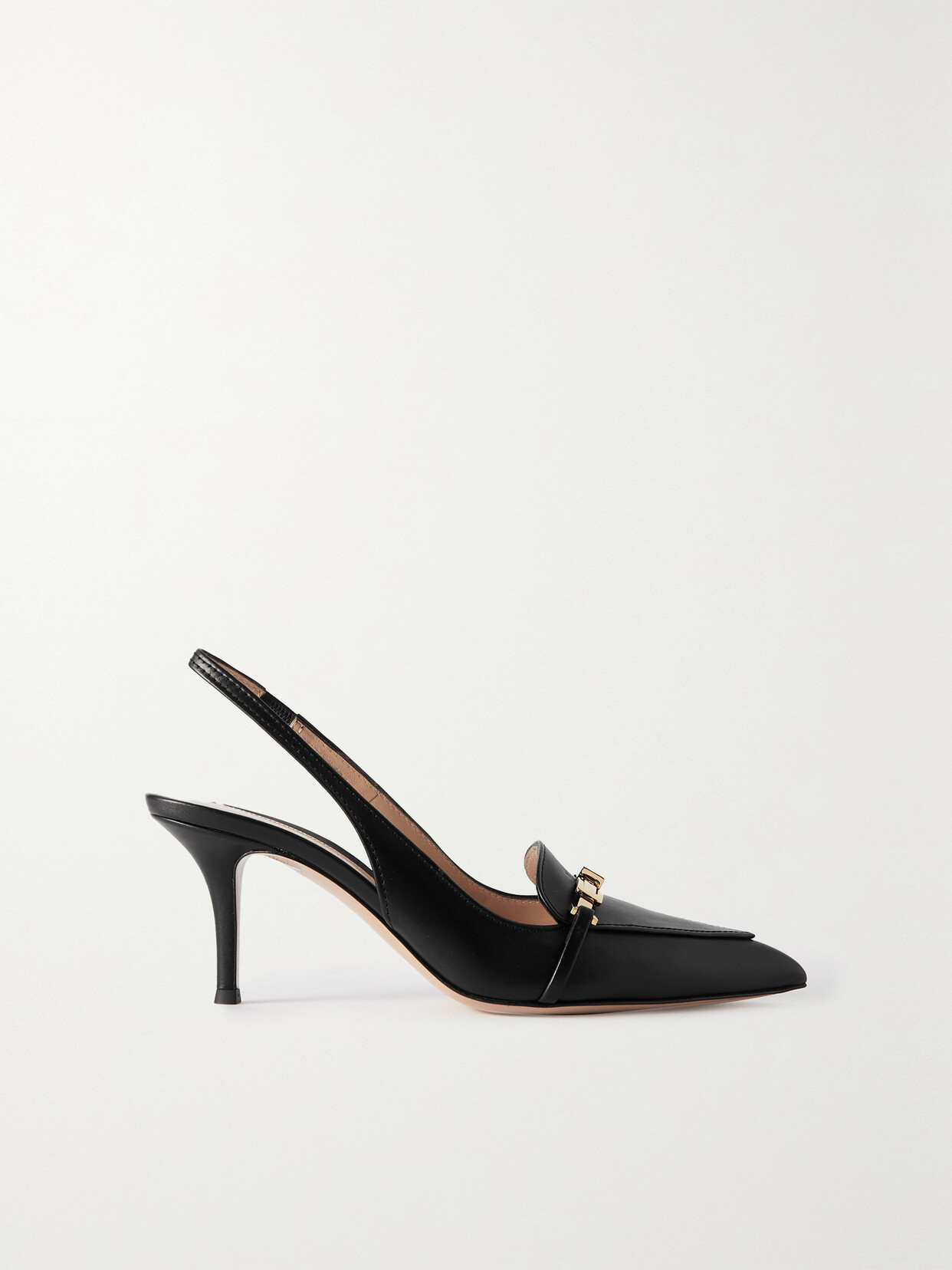 Gianvito Rossi Carrey 70 Leather Slingback Pumps - Black