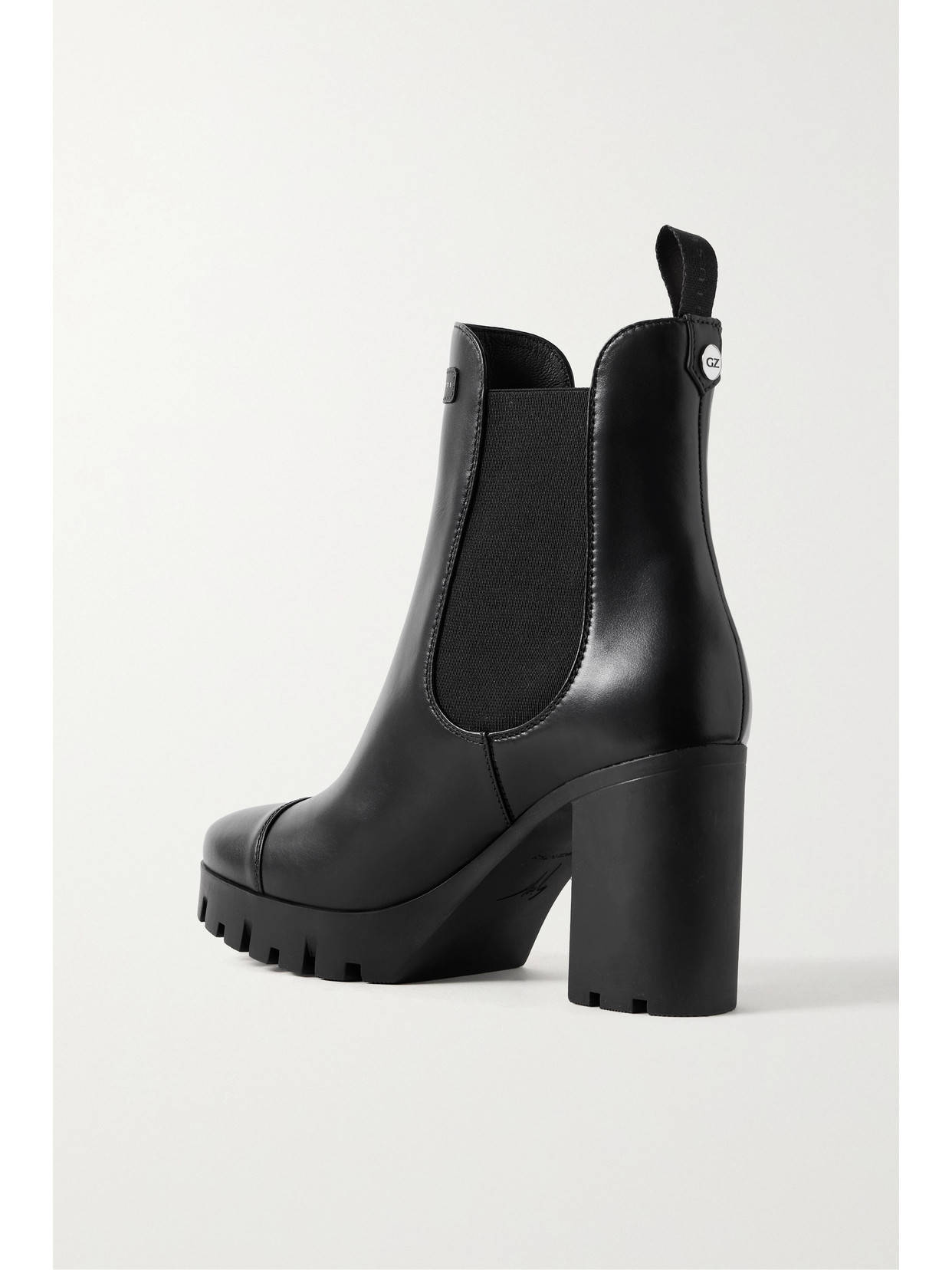 Giuseppe Zanotti Leather Platform Chelsea Boots In Black