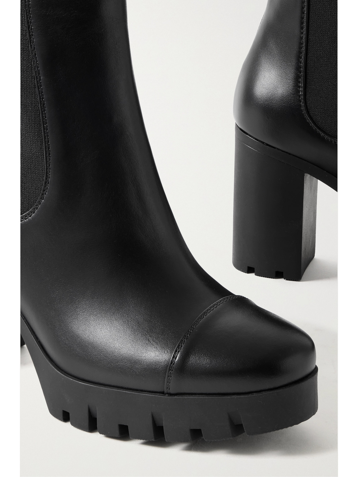 Giuseppe Zanotti Leather Platform Chelsea Boots In Black