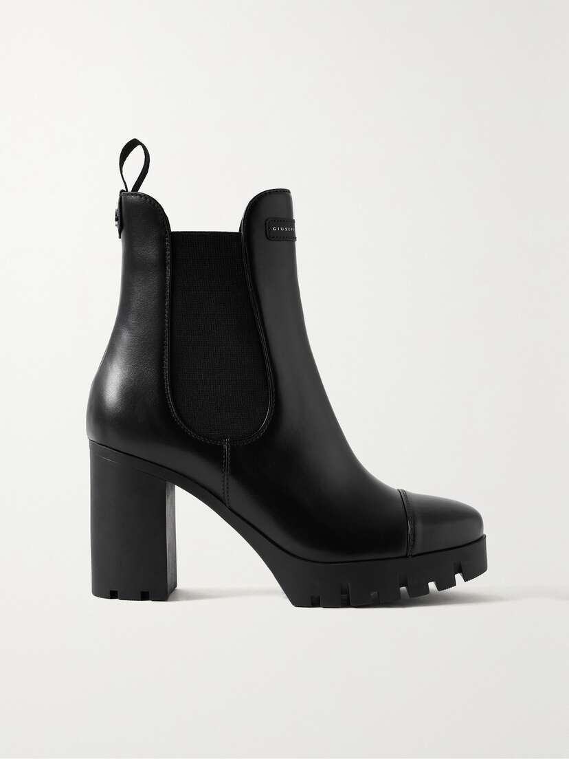 Giuseppe Zanotti Leather Platform Chelsea Boots