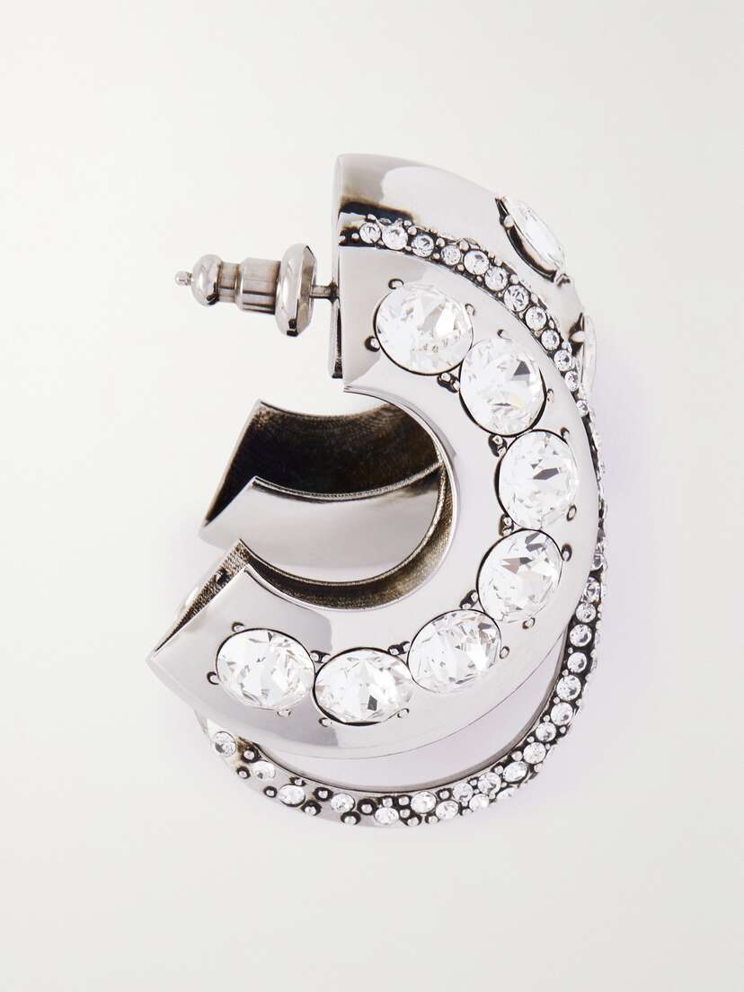 Alexander McQueen Accumulation Silver-tone Swarovski Crystal Single Earring