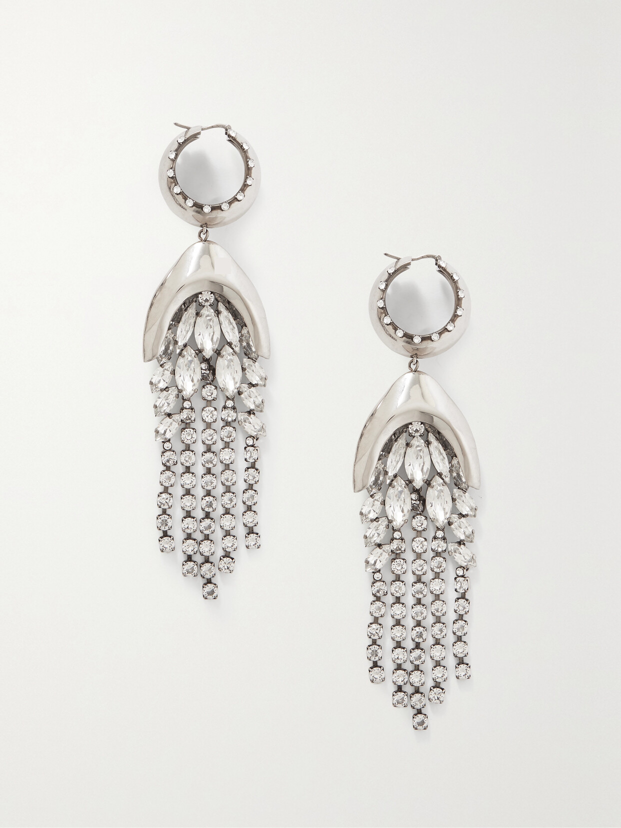 Alexander McQueen - Chandelier Silver-tone Swarovski Crystal Earrings - One size