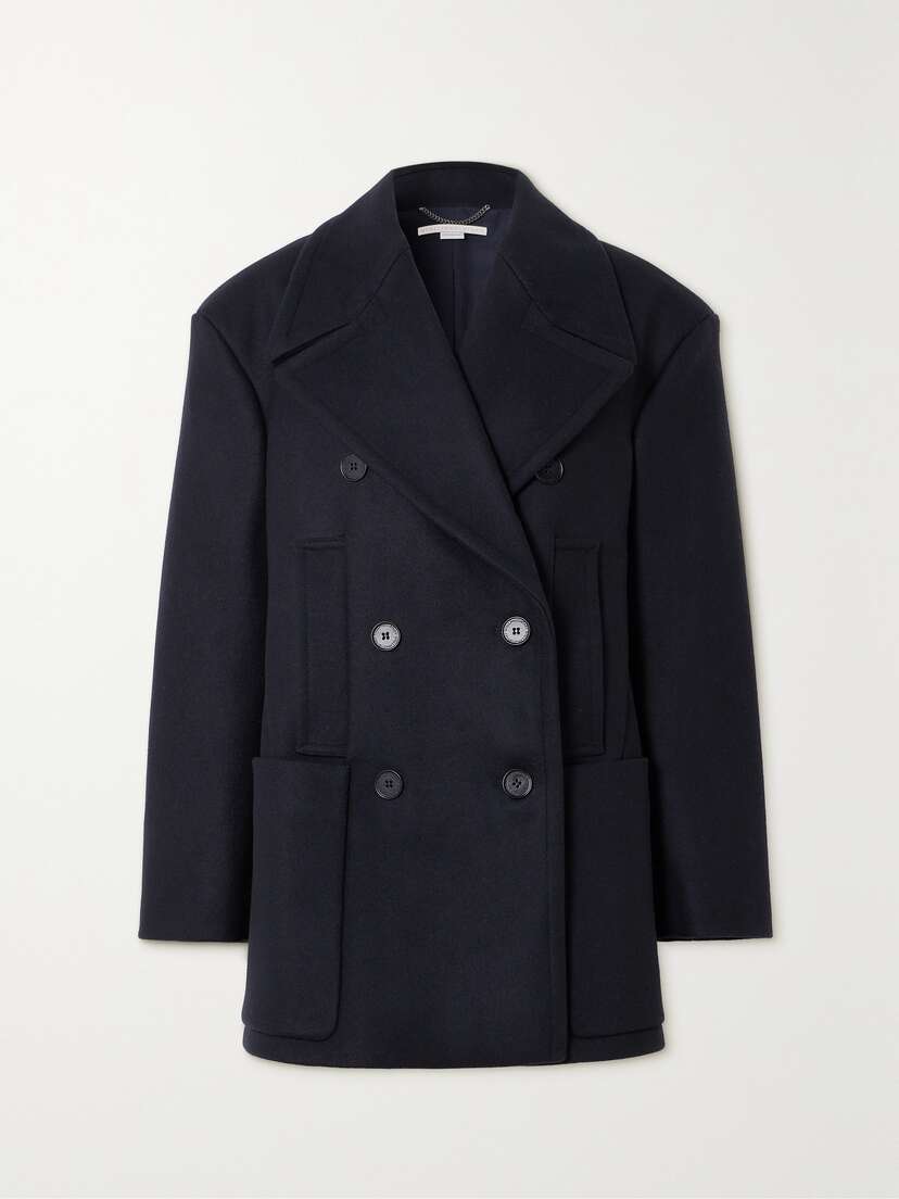 Stella McCartney + Net Sustain Double-breasted Wool Jacket