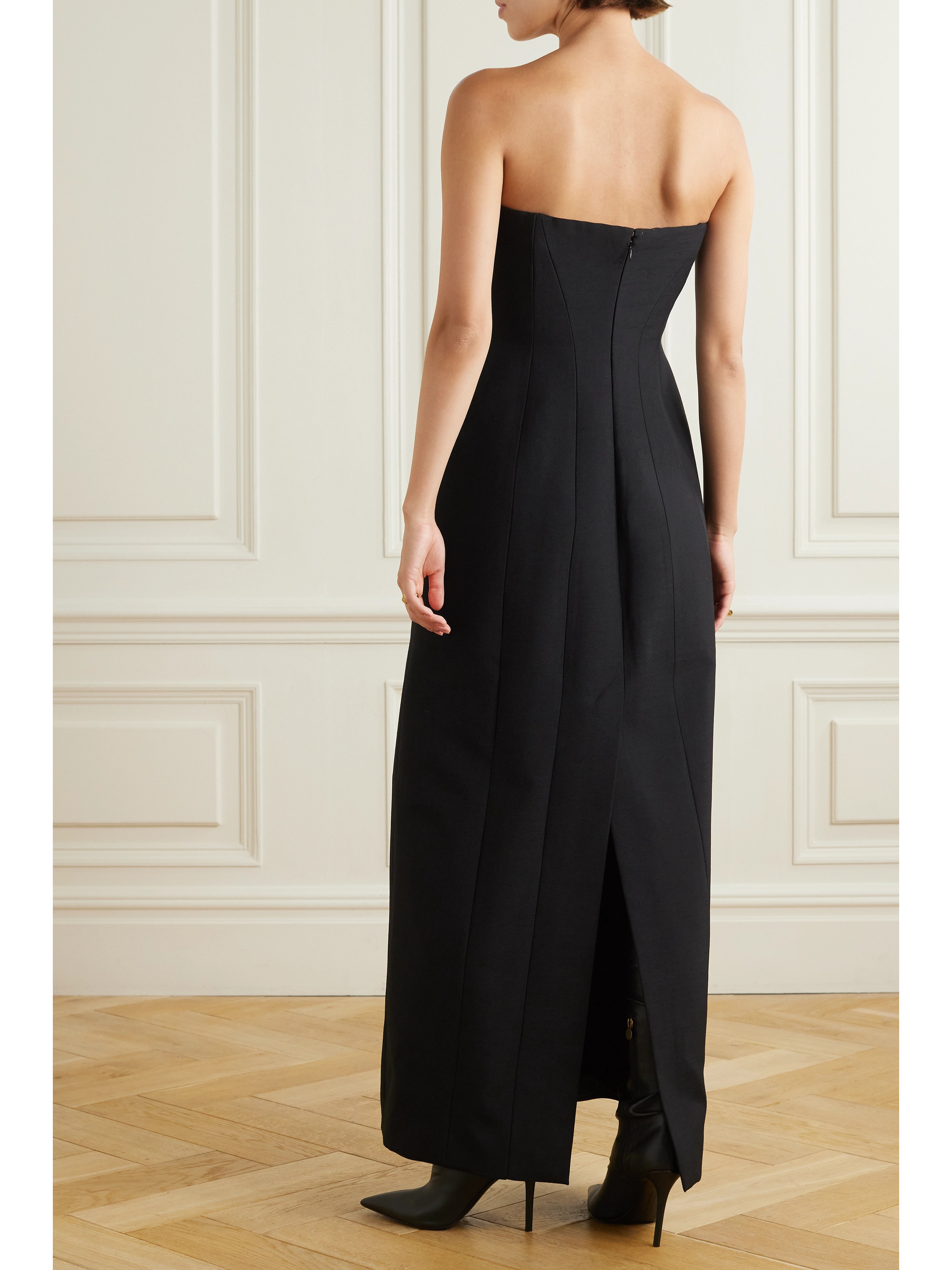 Stella McCartney + NET SUSTAIN strapless double-breasted wool maxi dress