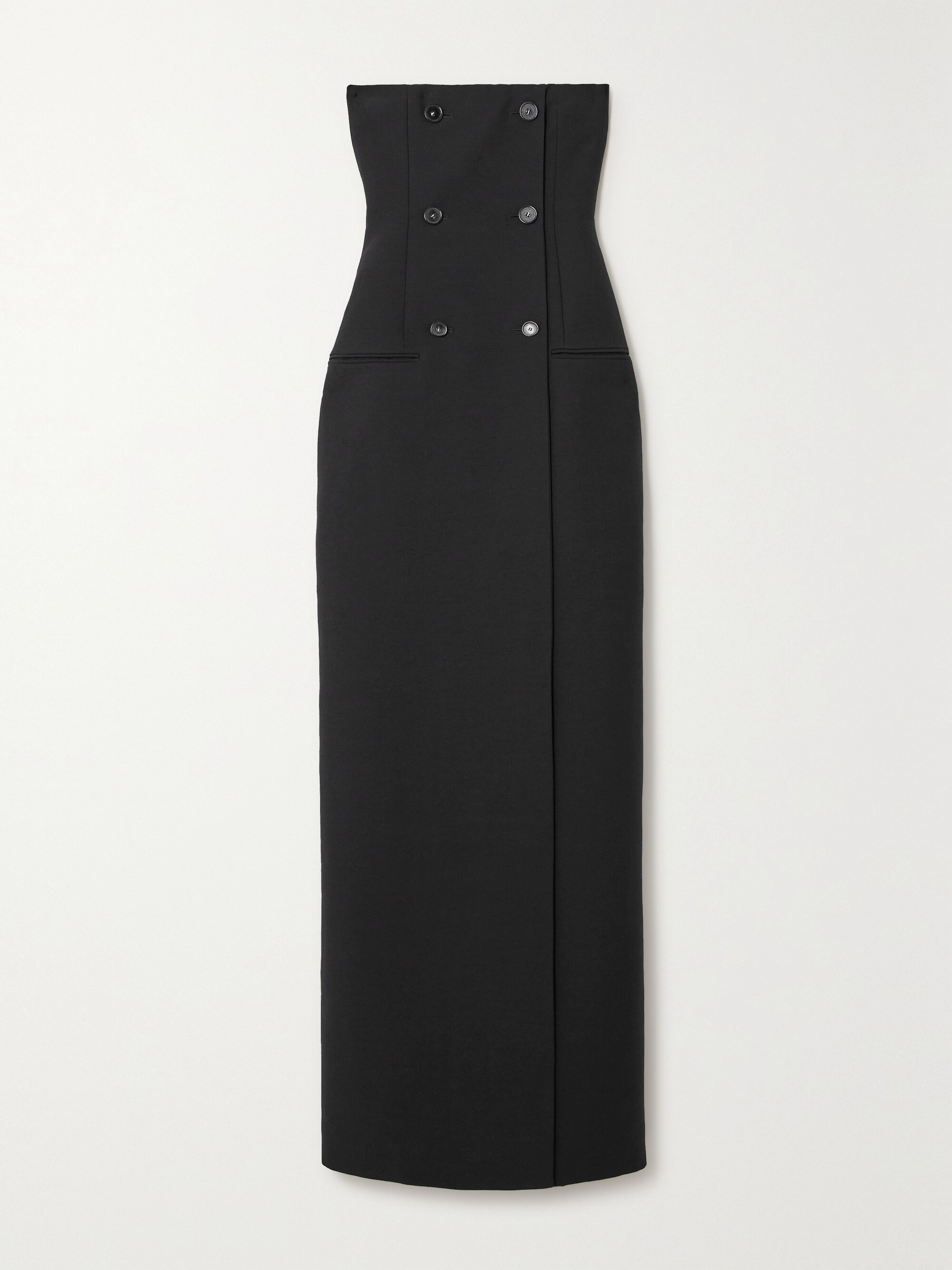 Stella McCartney + NET SUSTAIN strapless double-breasted wool maxi dress