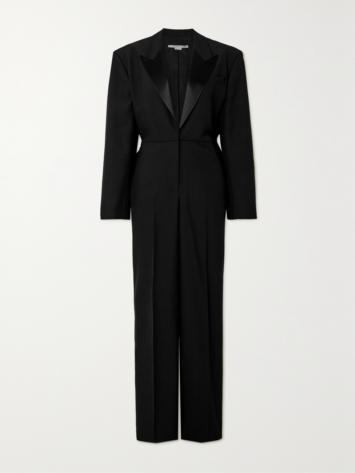Stella McCartney + Net Sustain Satin-trimmed Wool Jumpsuit