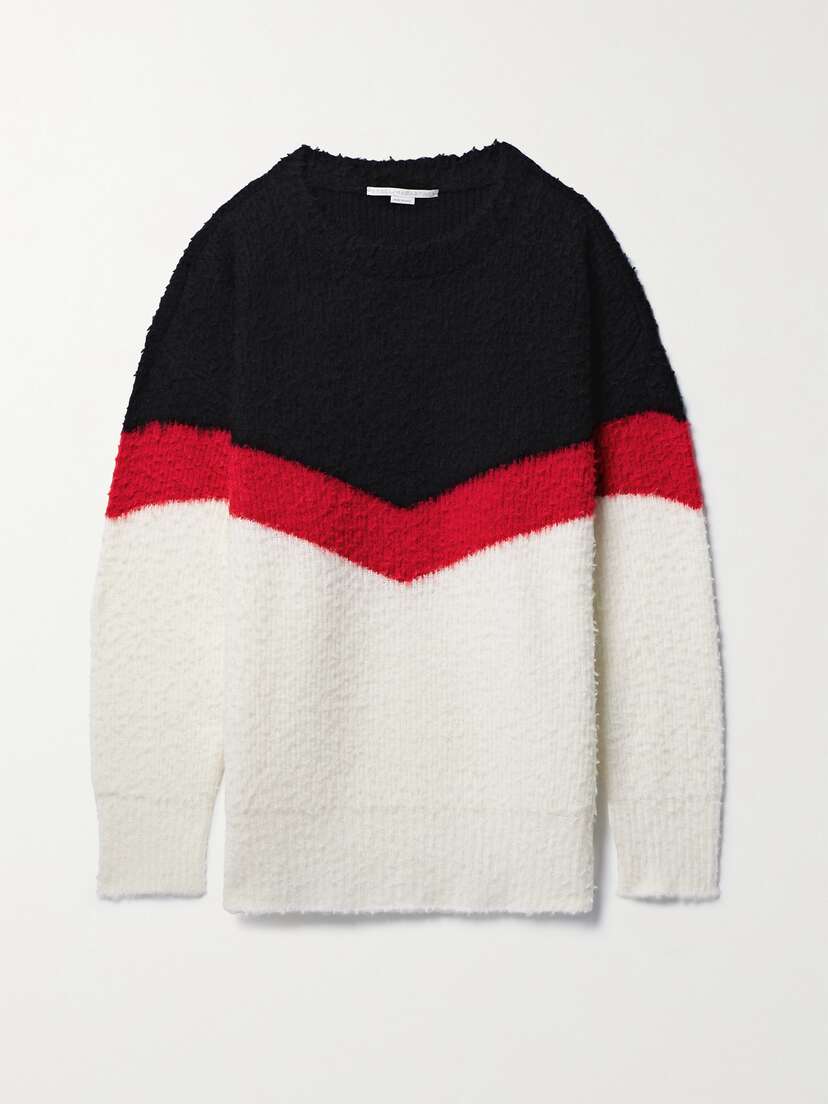 Stella McCartney + Net Sustain Striped Ribbed Wool-blend Sweater -  - x large