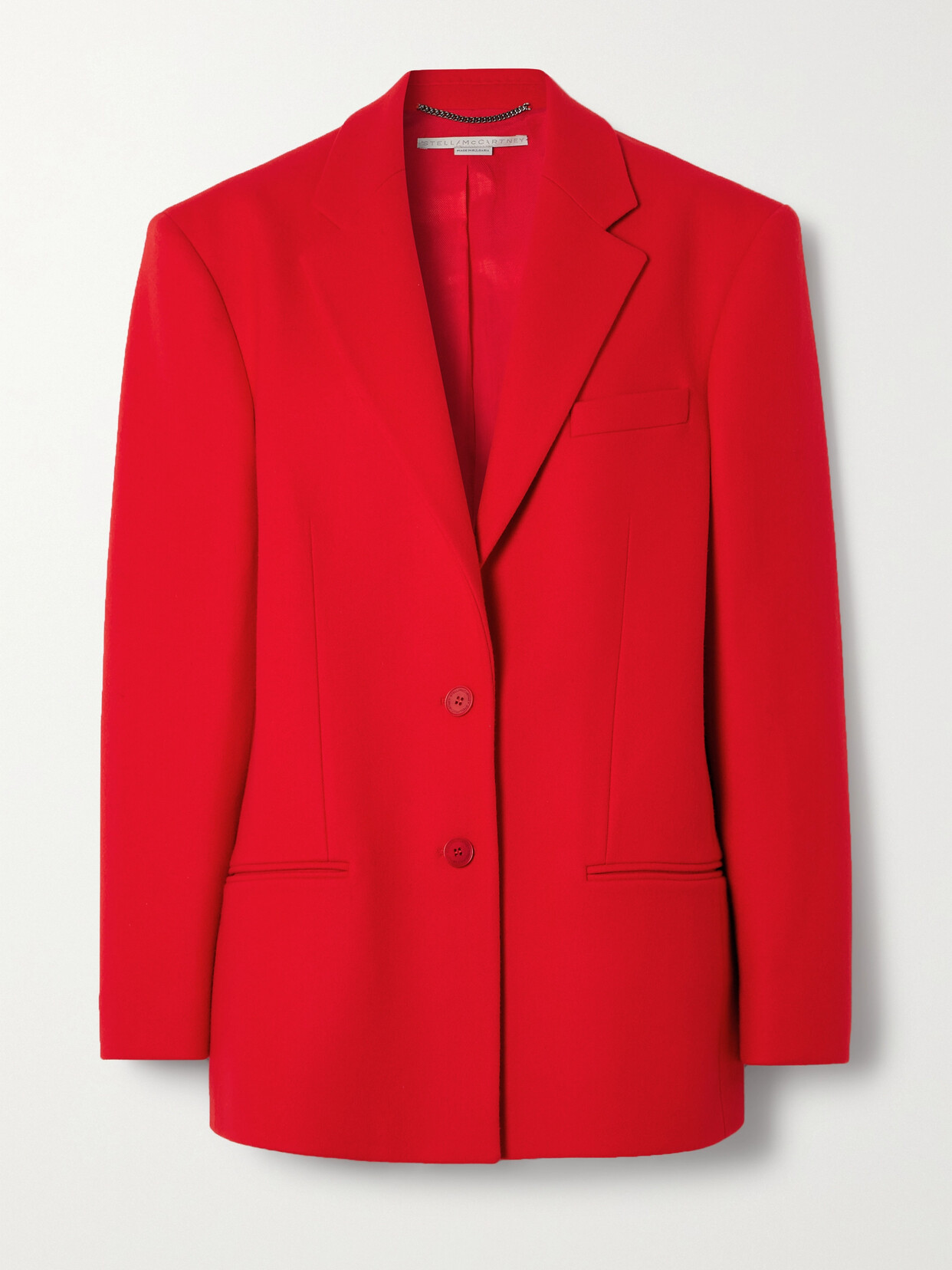 Stella McCartney - + Net Sustain Double-breasted Wool Blazer - Red