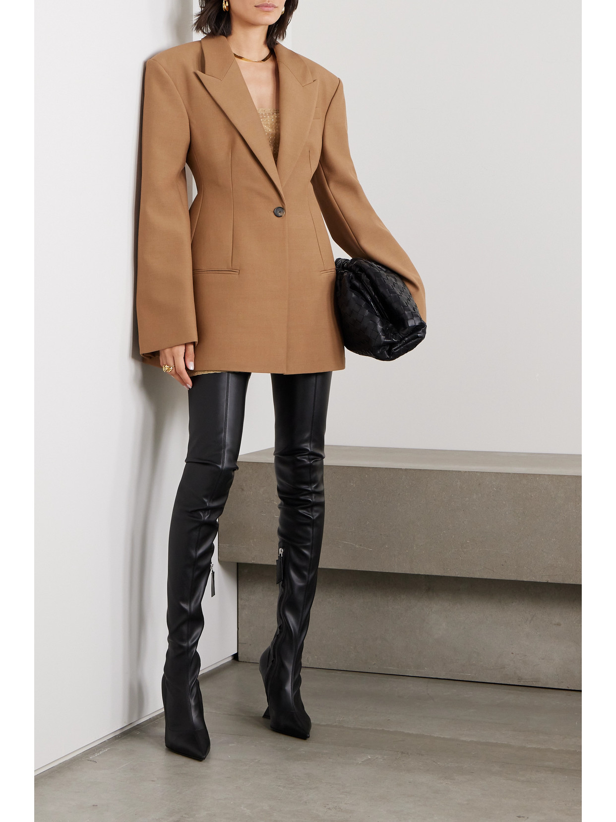 Stella Mccartney + Net Sustain Wool Blazer In Brown