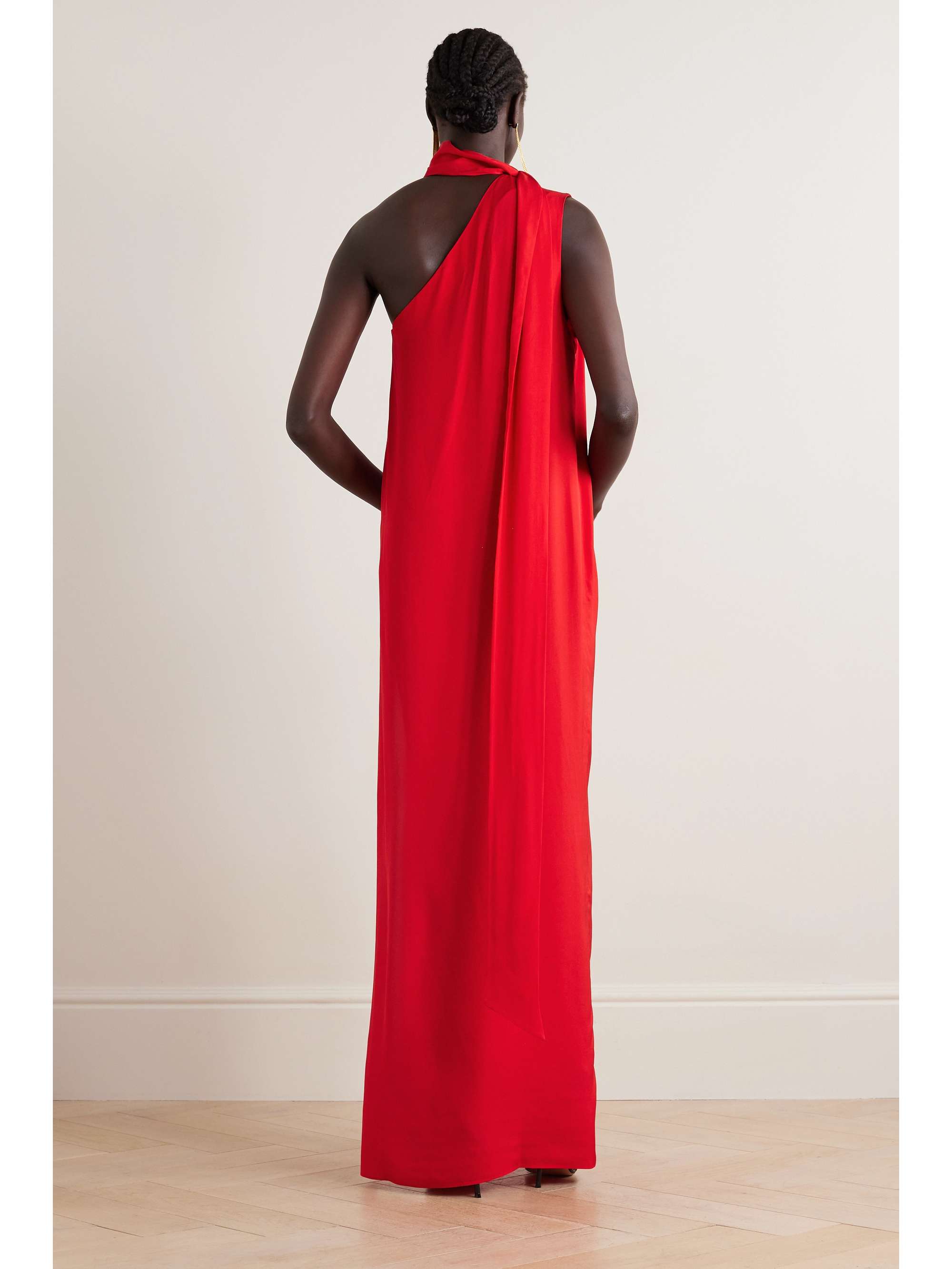 STELLA MCCARTNEY + NET SUSTAIN one-shoulder satin gown | NET-A-PORTER