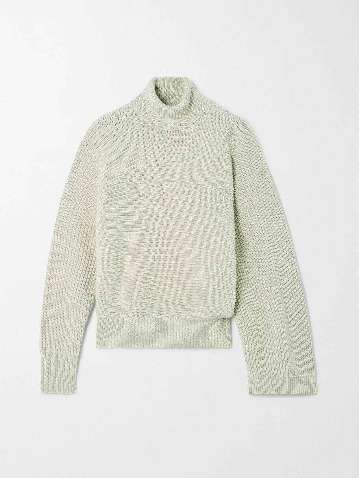 Stella McCartney - + Net Sustain Cape-effect Ribbed Recycled Cashmere And Wool-blend Turtleneck Sweater - Brown