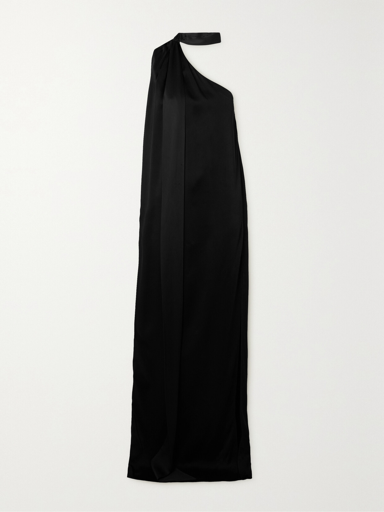 Shop Stella Mccartney + Net Sustain One-shoulder Satin Gown In Black