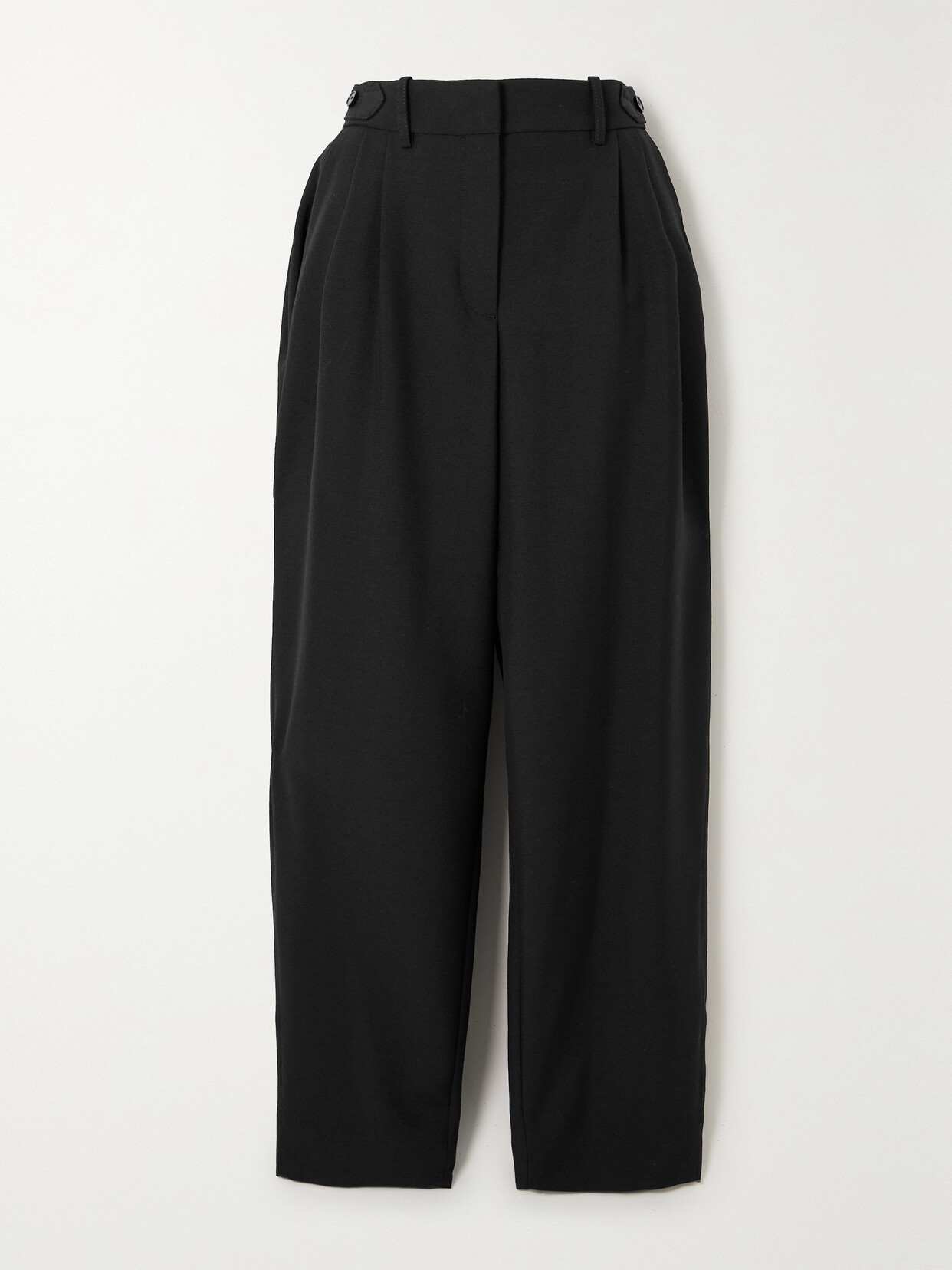 Stella McCartney + Net Sustain Pleated Alpaca-blend Tapered Pants - Black