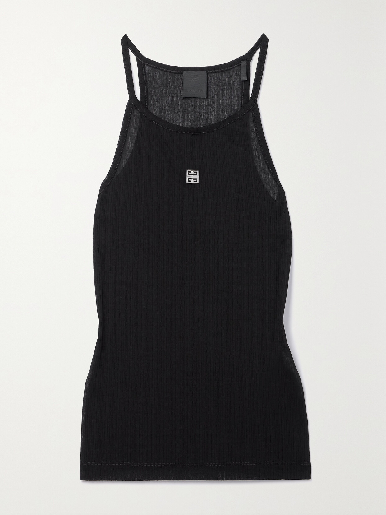 Givenchy Embellished Ribbed Cotton Tank In Black