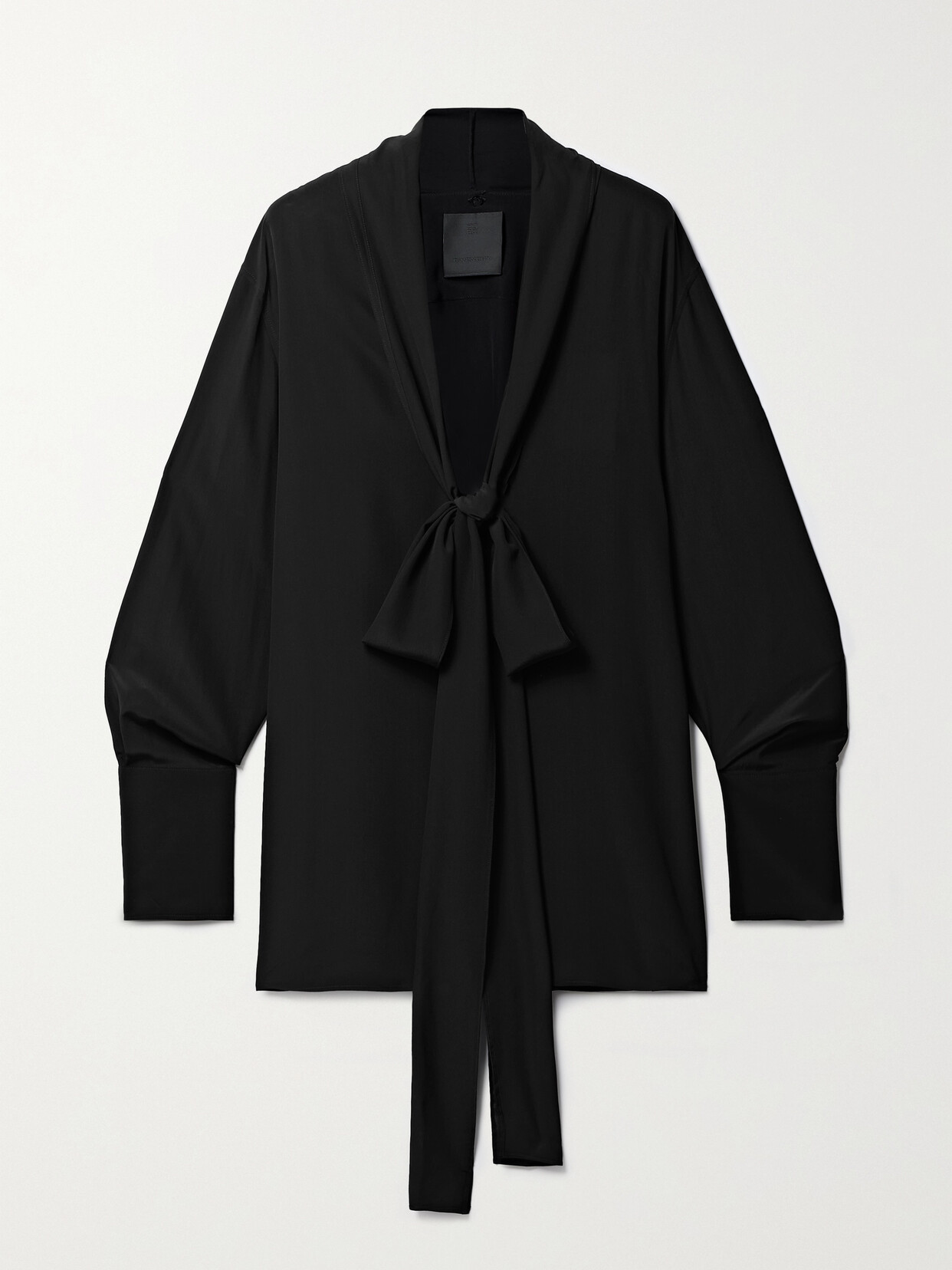 Givenchy Pussy-bow Silk Blouse In Black